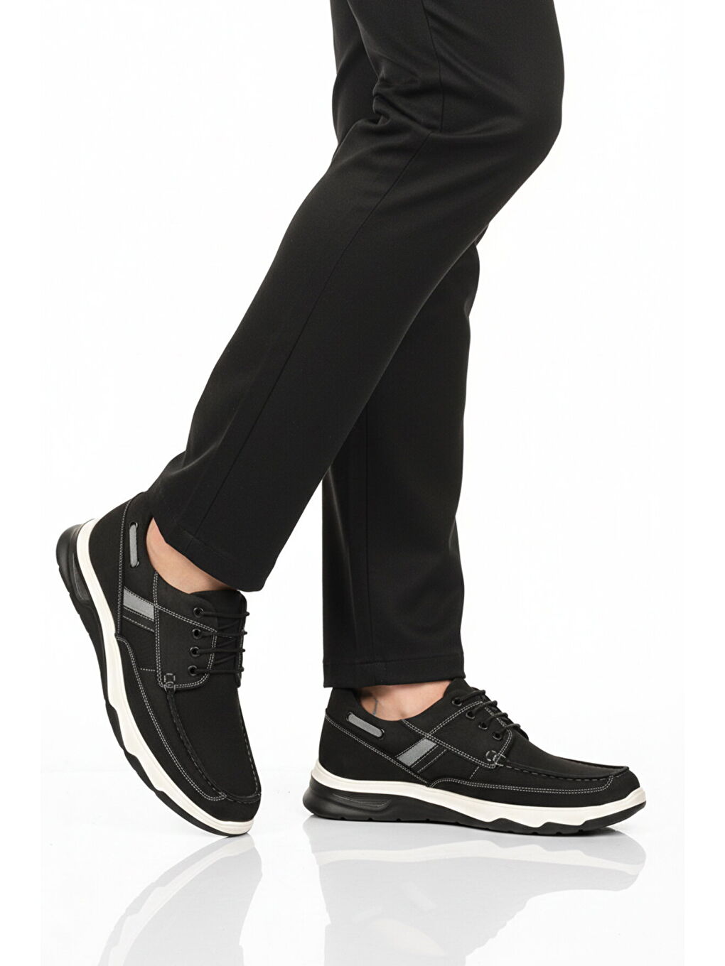 Siyah Hakiki Deri Erkek Casual Ayakkabı 2676 M