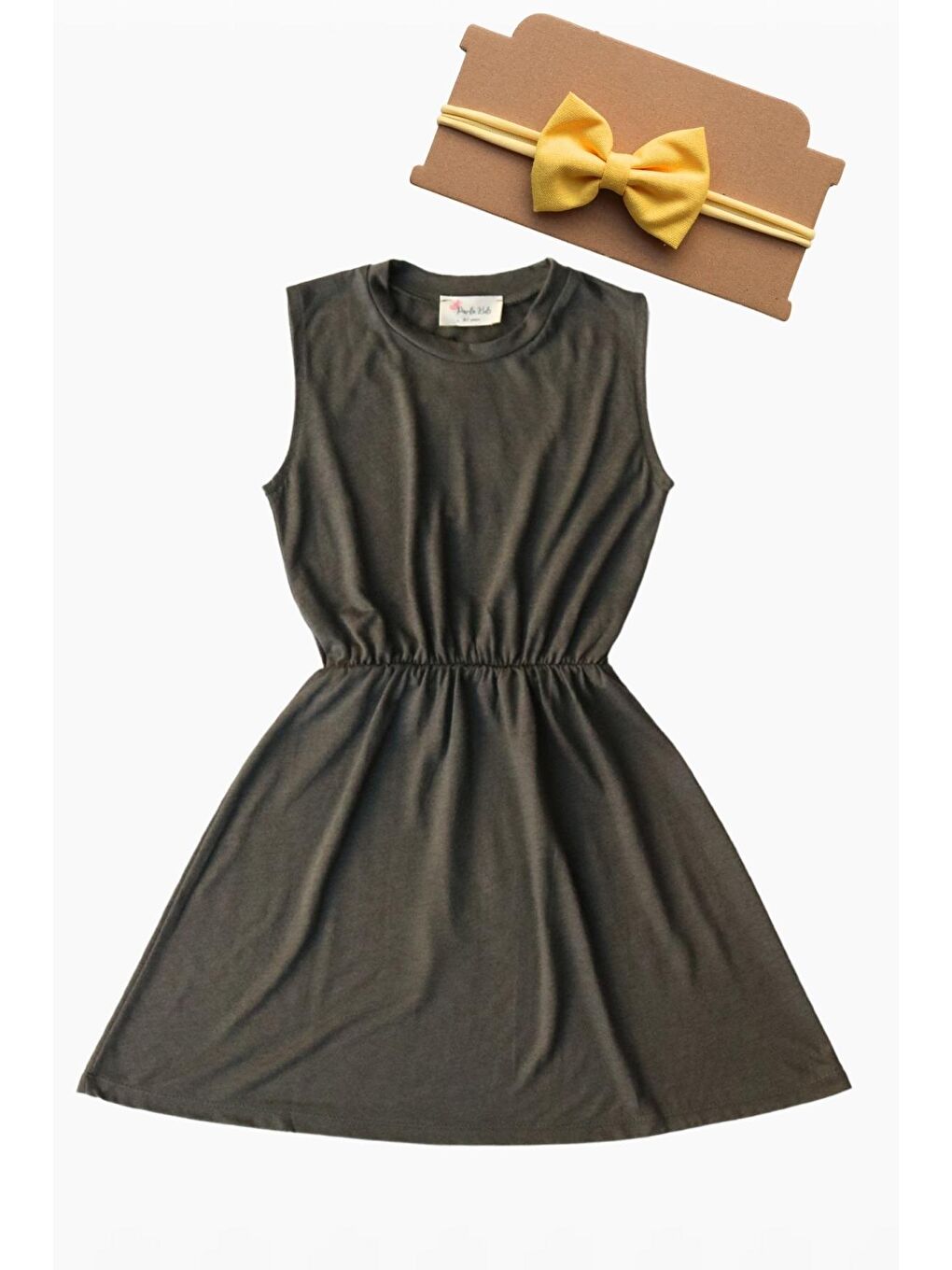 Haki Yeşil Elbise Sarı Bandana Takım-1