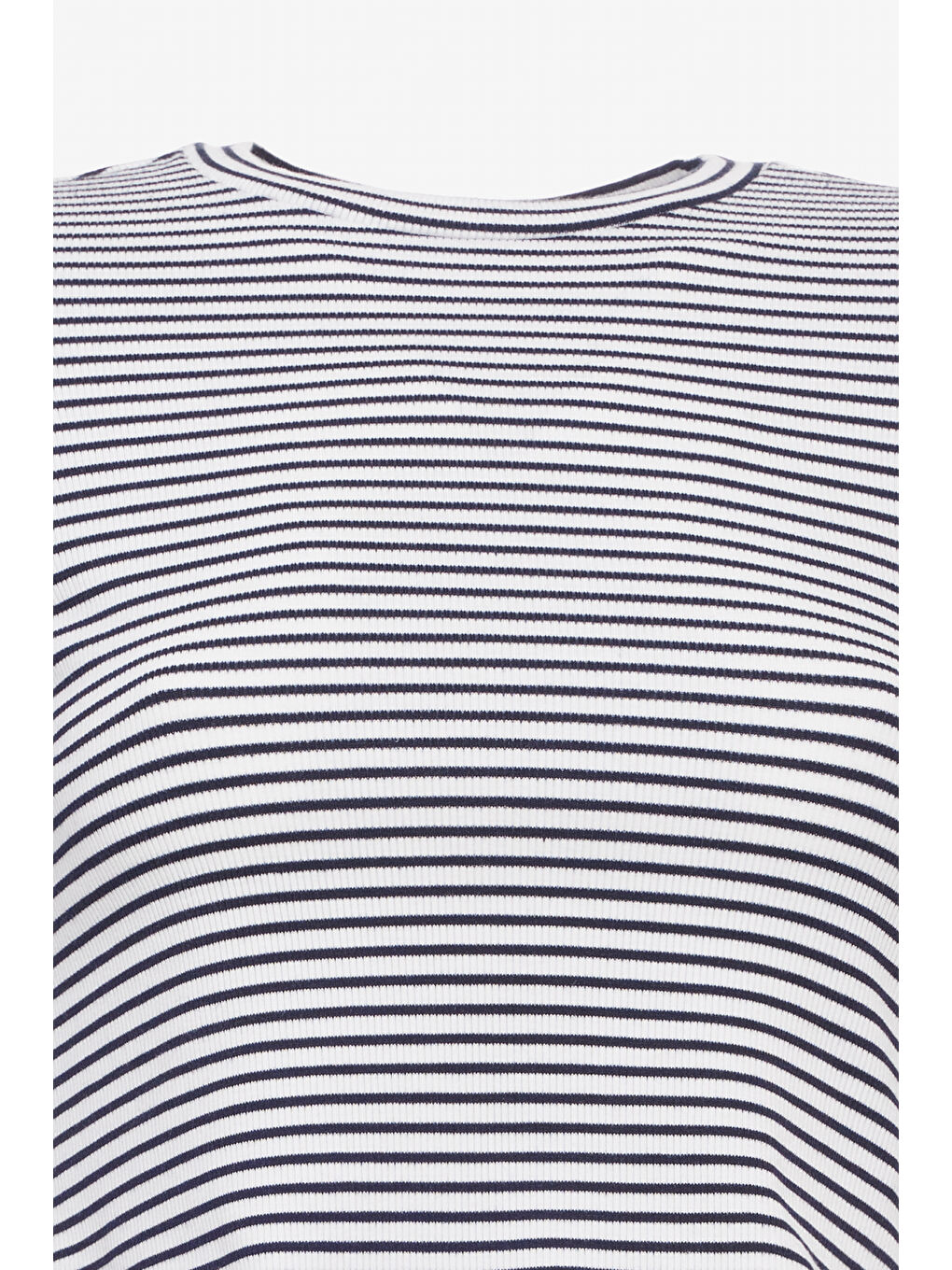 Slim Fit Dar Kesim Bisiklet Yaka Beyaz Uzun Kollu Tişört-8