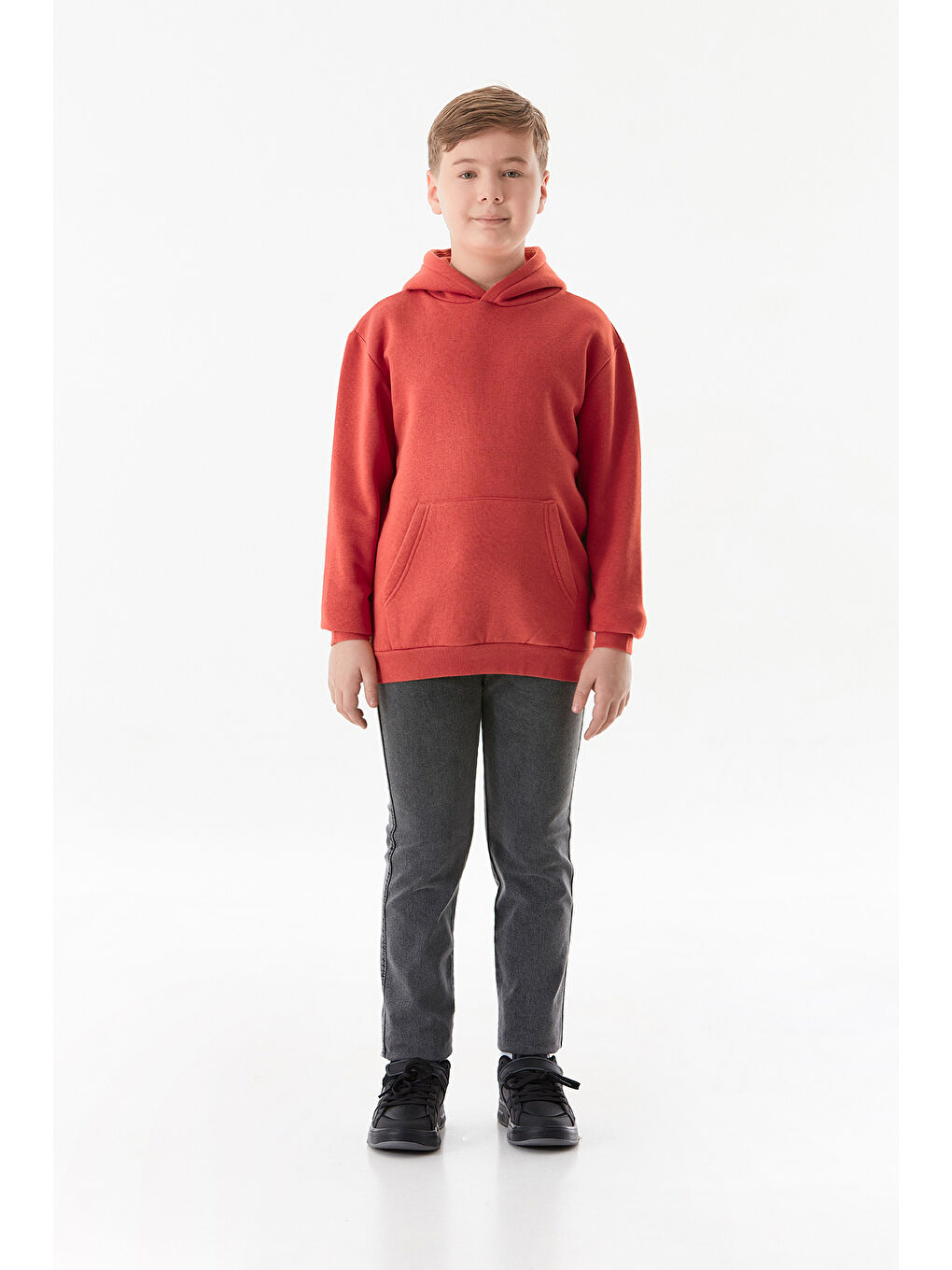 Antrasit Beli Lastikli Cepli Erkek Çocuk Pantolon-1