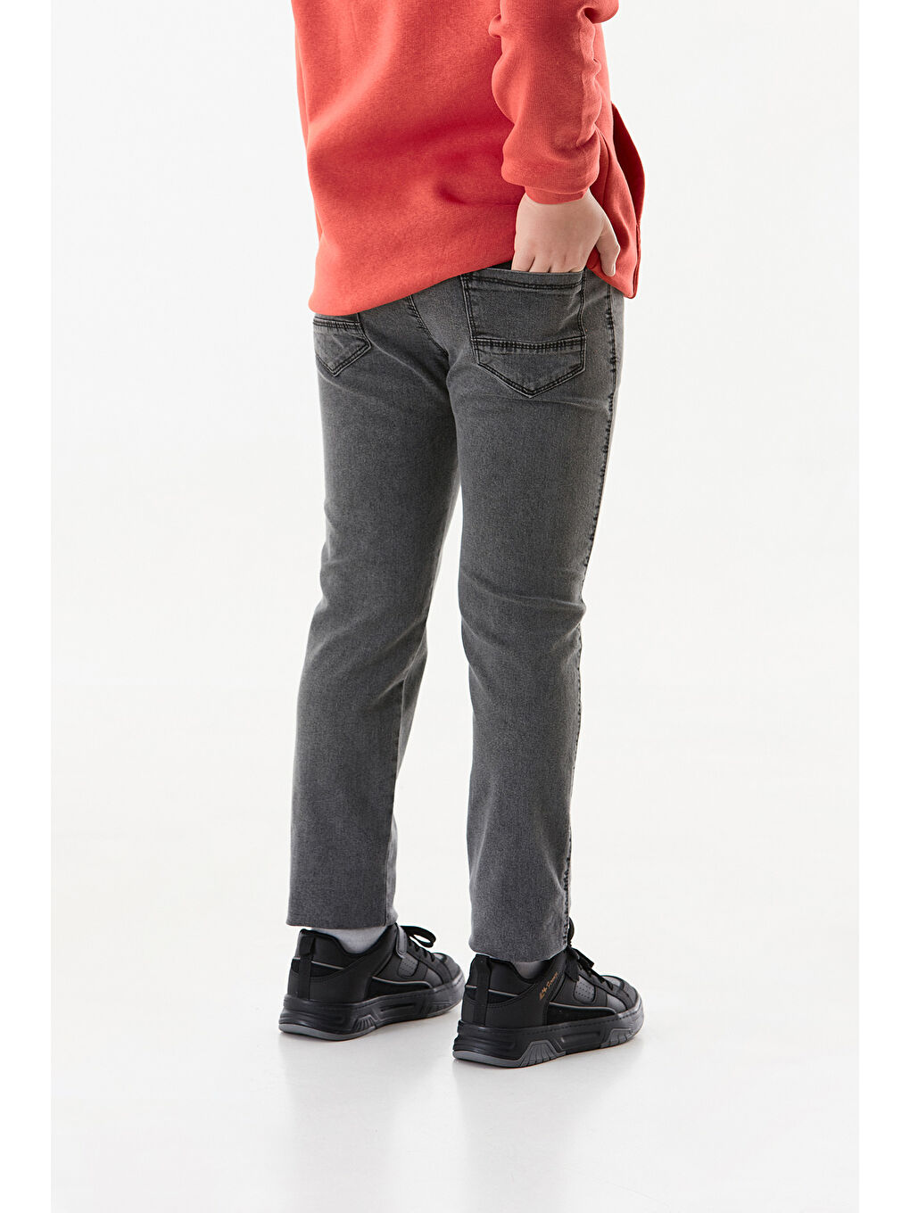 Antrasit Beli Lastikli Cepli Erkek Çocuk Pantolon-3