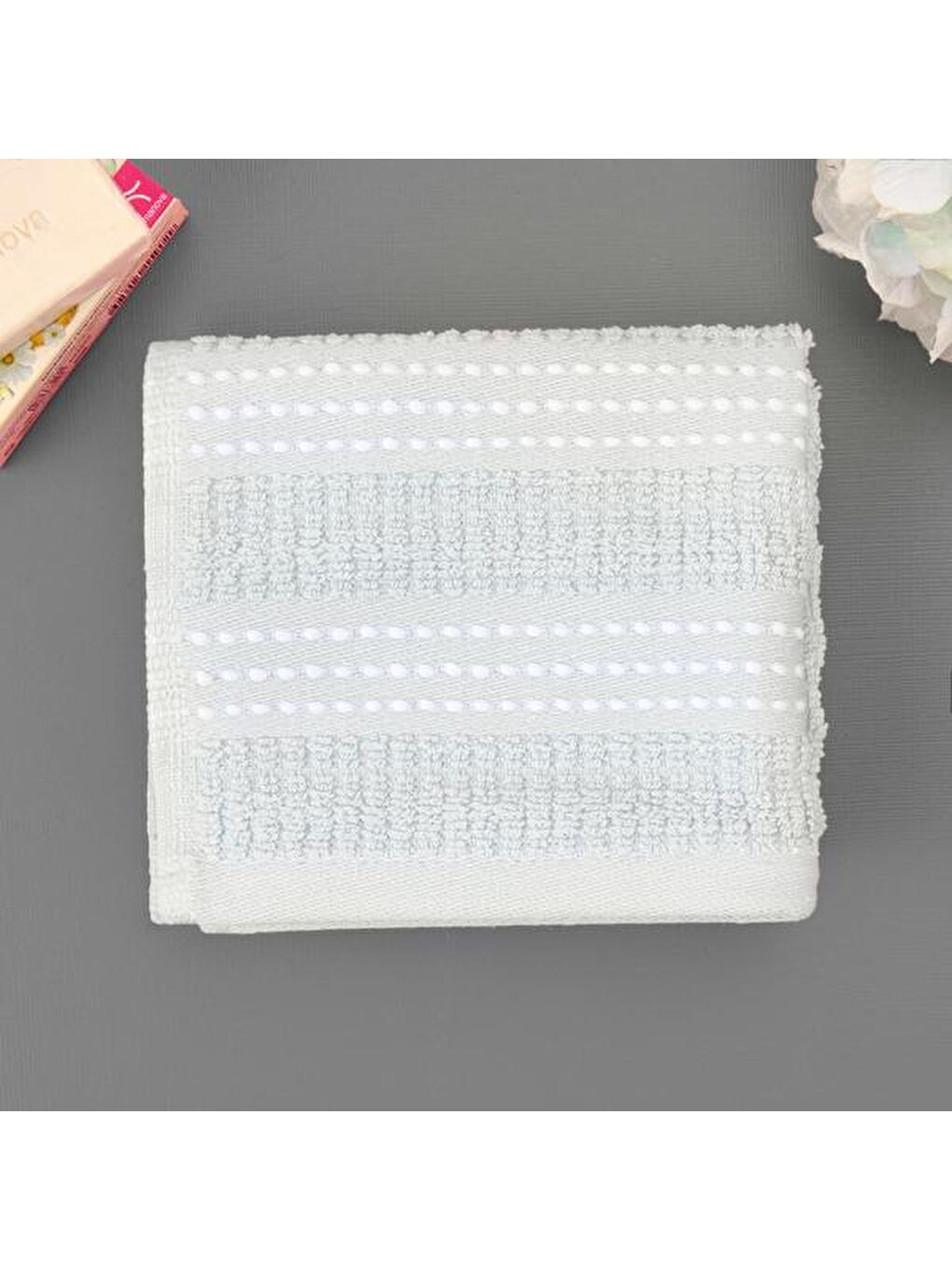 Soft Stripe El Havlusu - Mavi - 30x50 cm