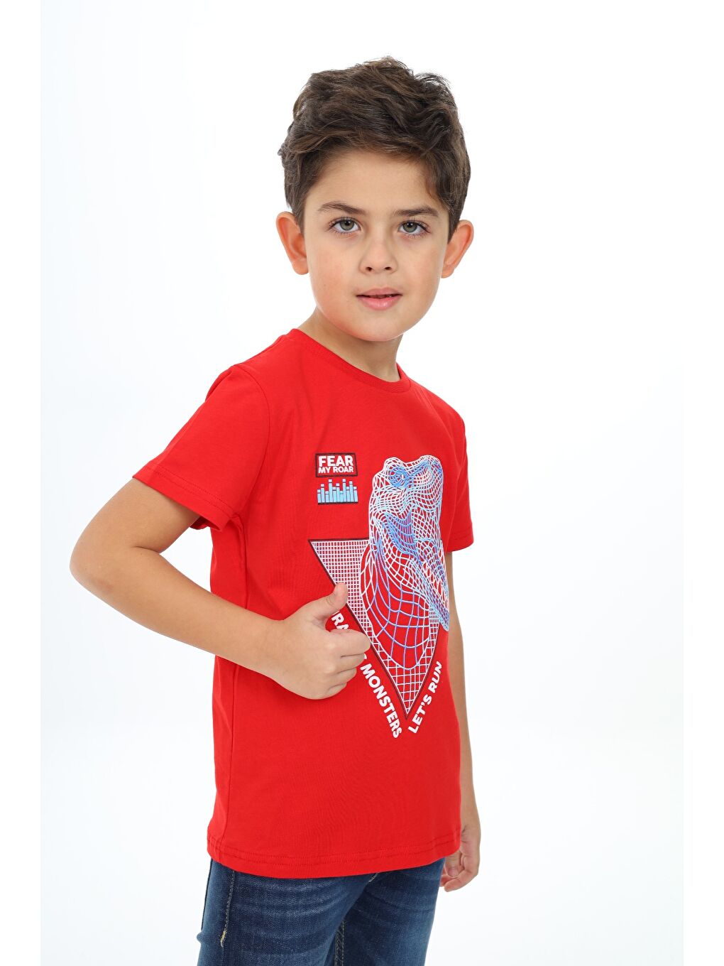 Kırmızı Erkek Çocuk Baskılı Tişört-2