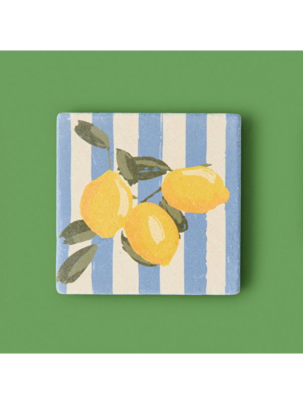 Karışık Kitchen Lime Çizgili Bardak Altlığı - Renkli - 10 cm