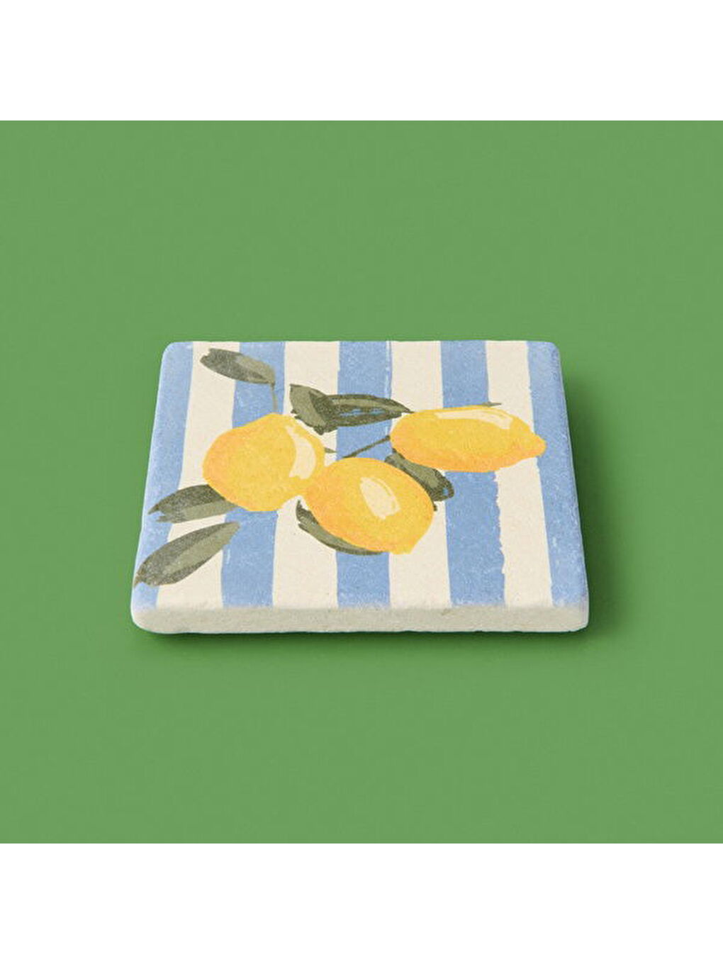 Karışık Kitchen Lime Çizgili Bardak Altlığı - Renkli - 10 cm-1