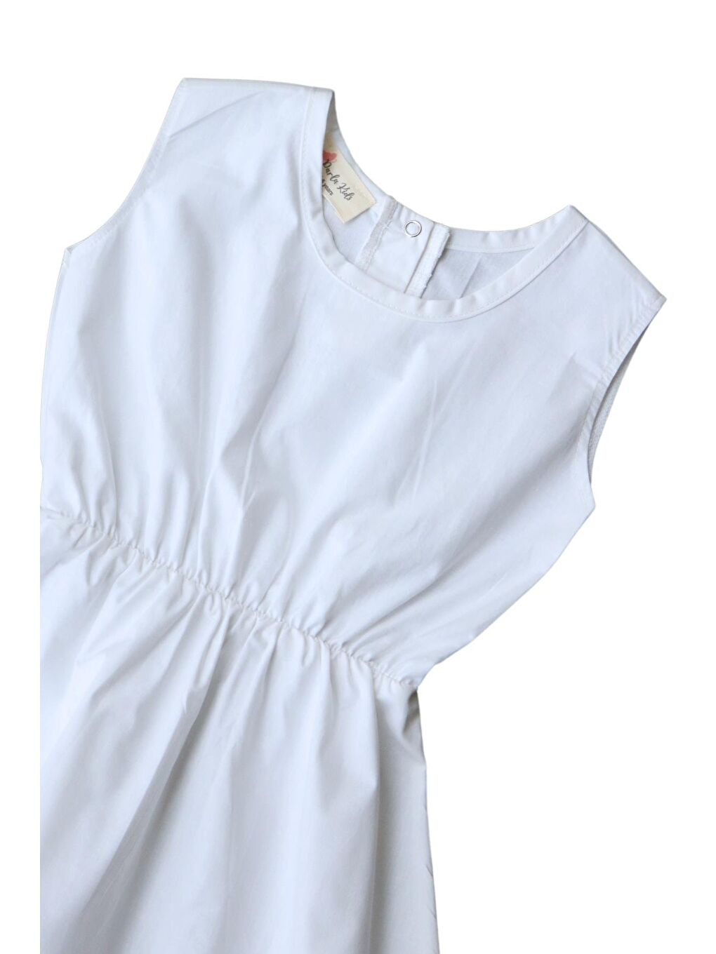 Ekru Krem Elbise Kırmızı Toka Takım-3