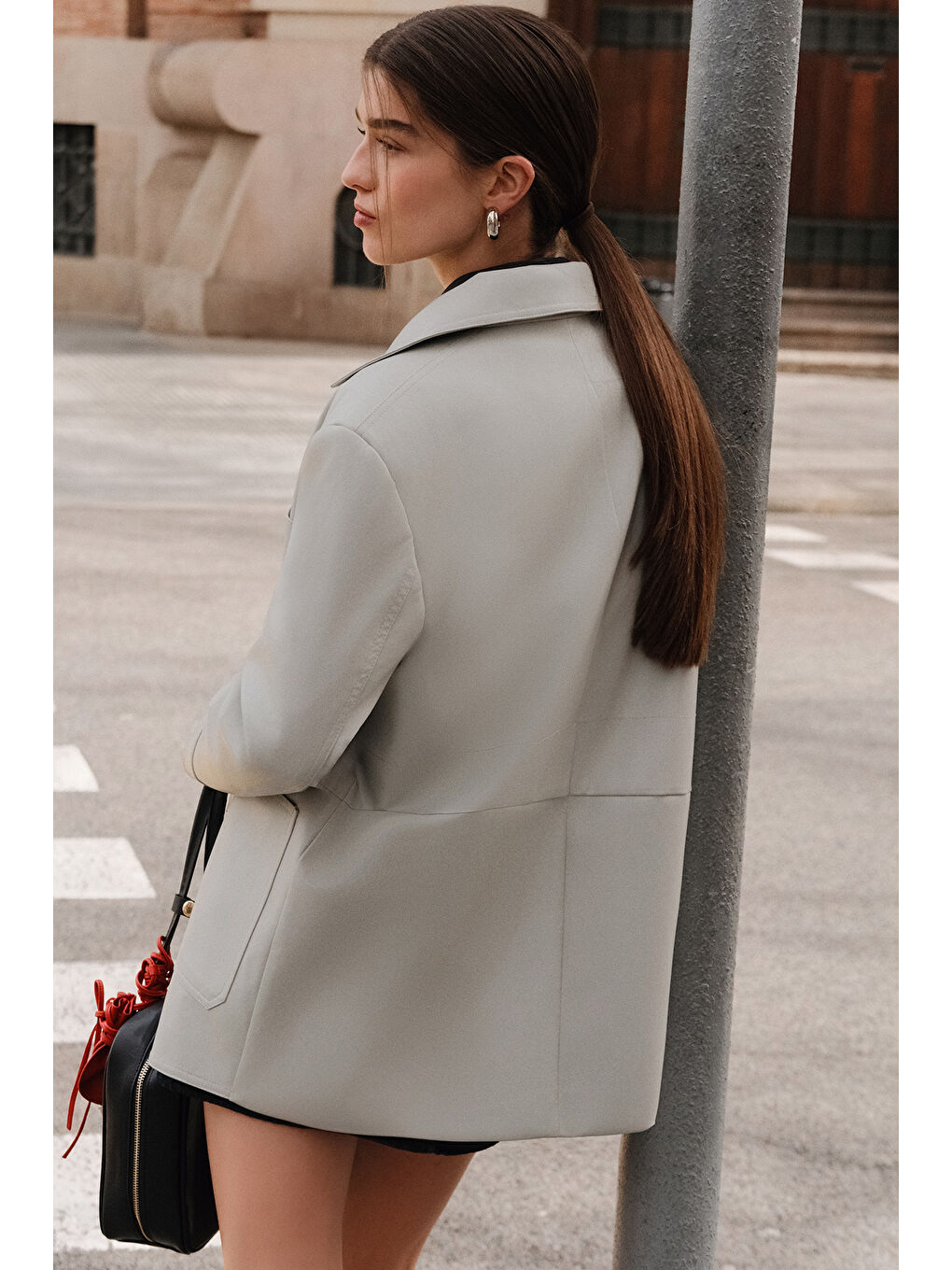 Retro Deri Ceket Mavi-2