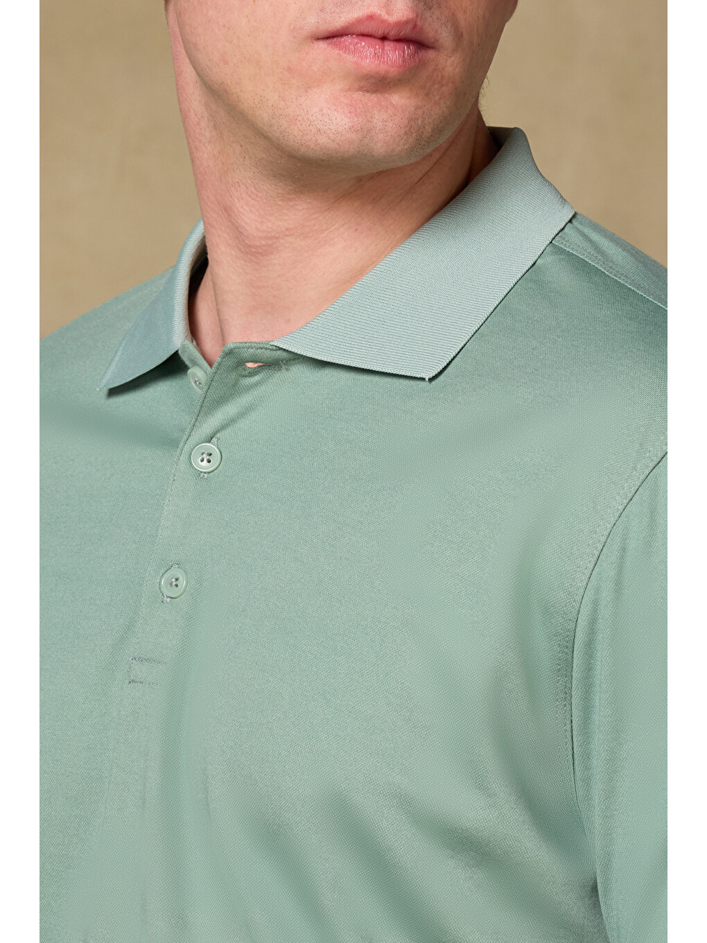 Bivo Merserize Pamuklu Modern Fit Açık Yeşil Polo Yaka Erkek Düz Polo Shirt-2