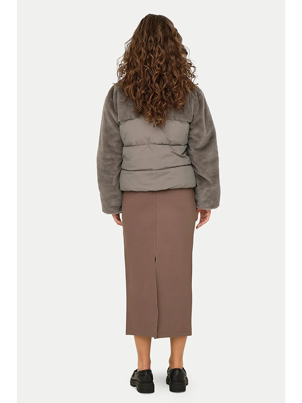 Bej Onlwanja Regular Fit Pelüş Detaylı Şişme Kadın Mont 15292945-2