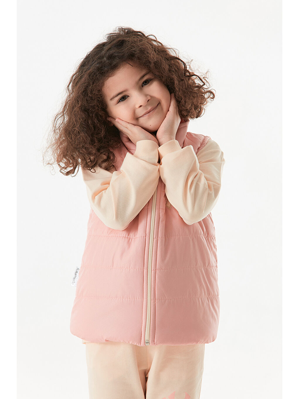 Pembe %100 Pamuk Ny Nakışlı Yelekli 3 Lü Unisex Çocuk Takım-3