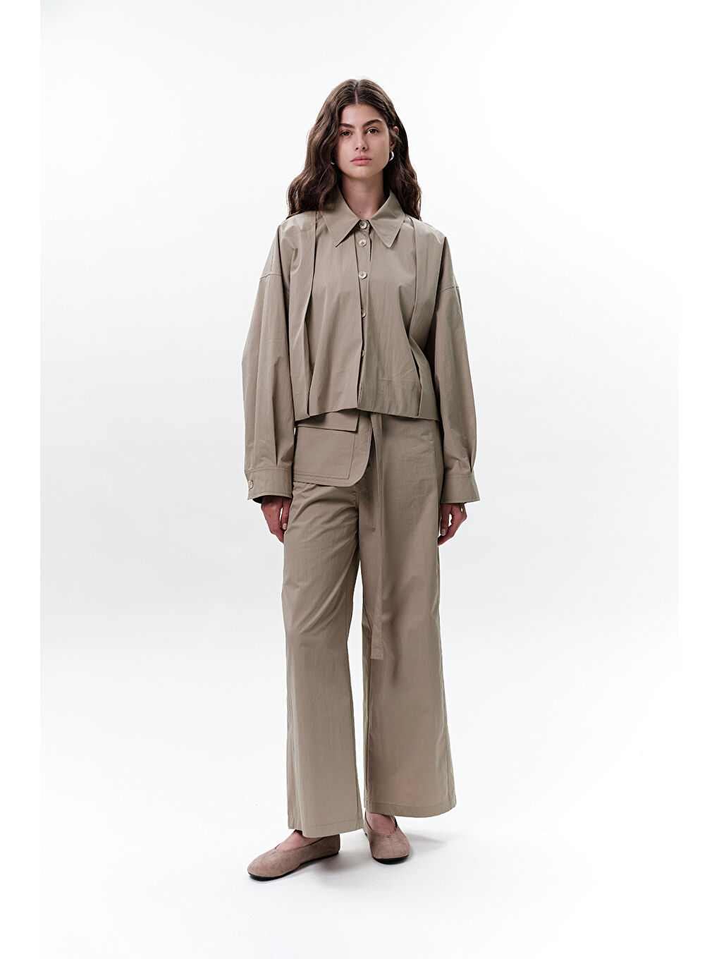 Pile Detaylı Kısa Ceket Yeşil-6