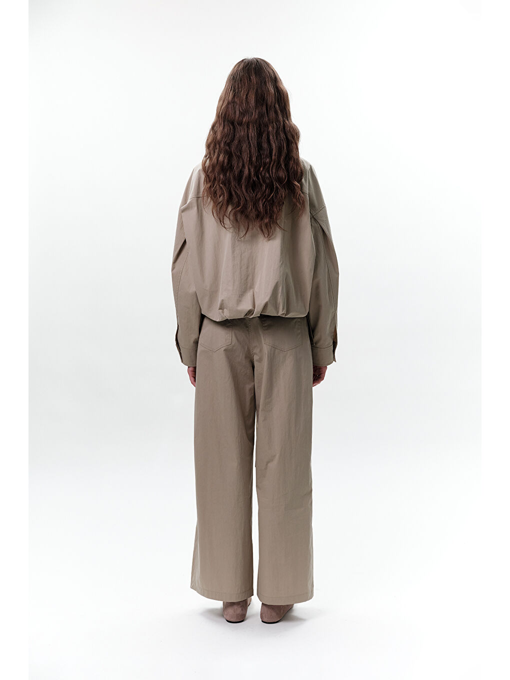 Pile Detaylı Kısa Ceket Yeşil-7