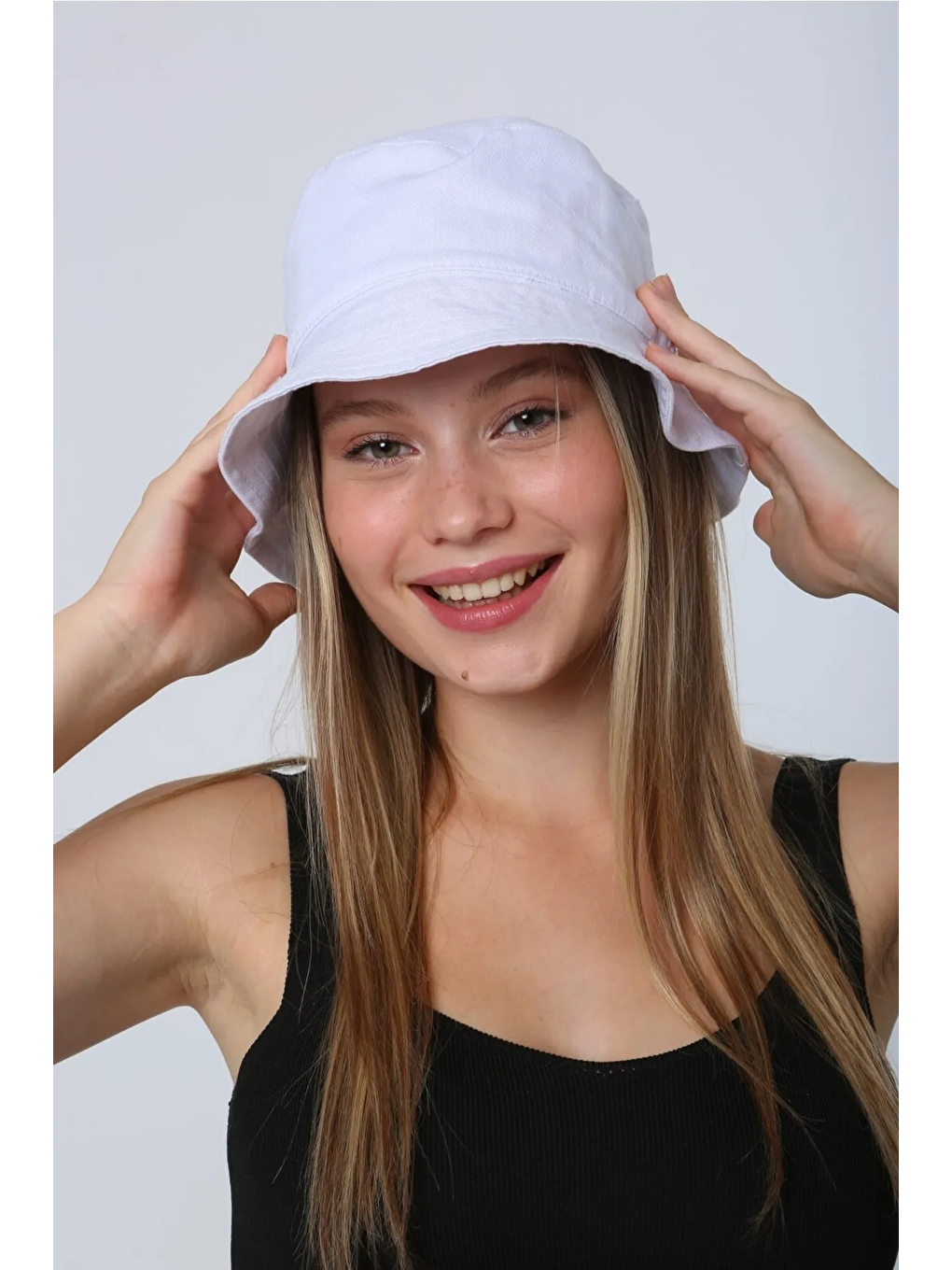 Kadın Beyaz Bucket Şapka Spk09-2