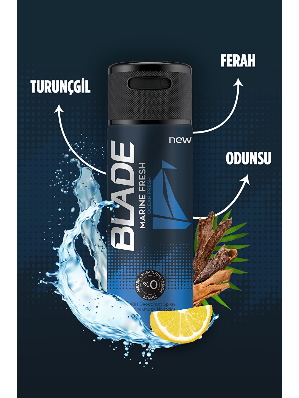 Blade Beyaz Marine Fresh Deodorant 3x150ml - 4