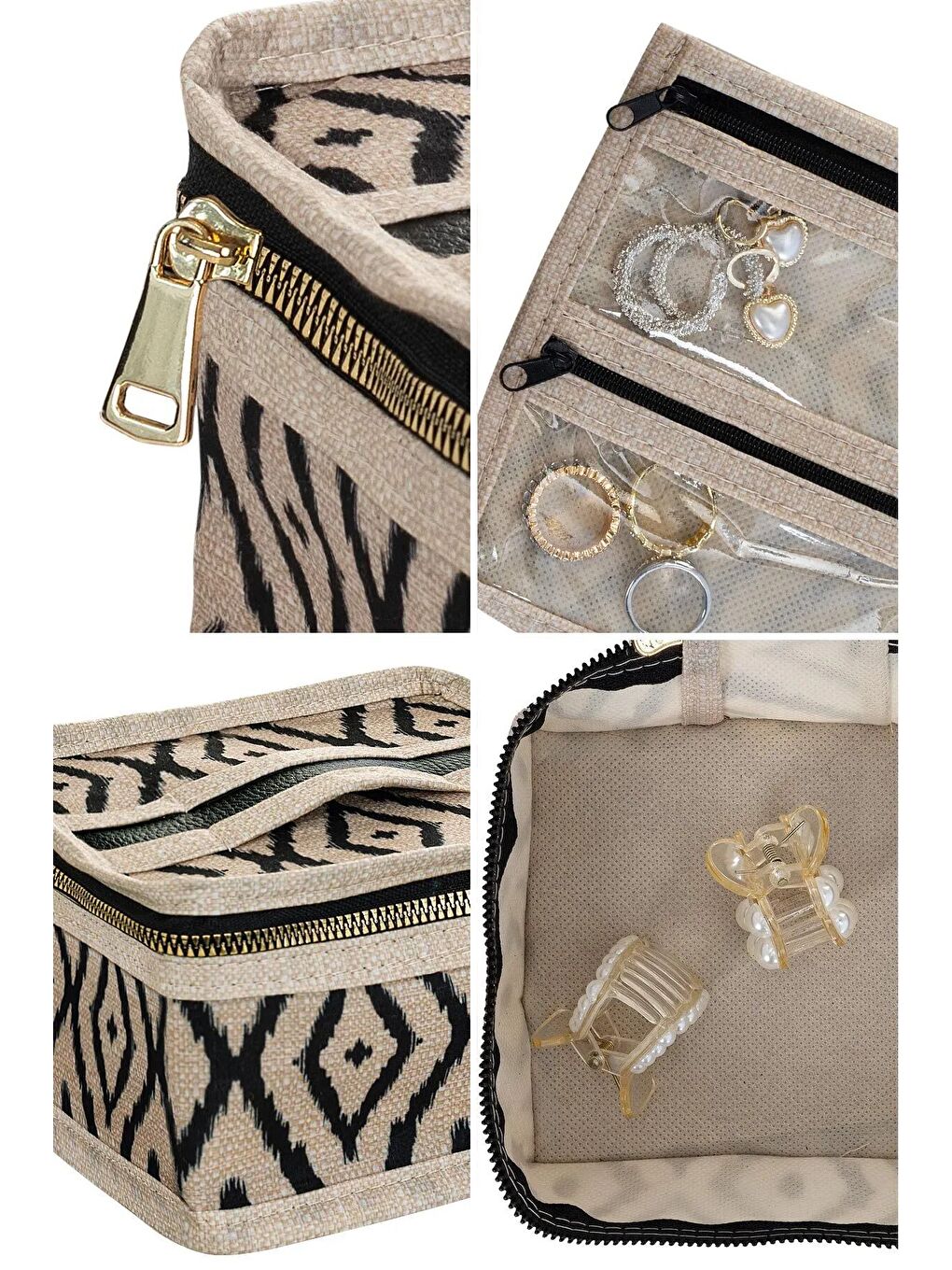 Seyahat Boy Takı Çantası Mücevher Kolye Küpe Yüzük Aksesuar Düzenleyici Organizer Takı Kutusu-2