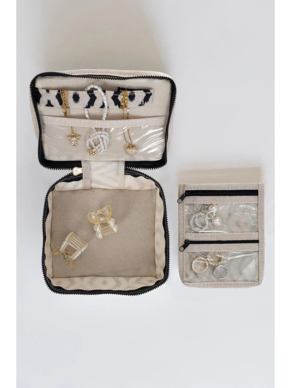 Seyahat Boy Takı Çantası Mücevher Kolye Küpe Yüzük Aksesuar Düzenleyici Organizer Takı Kutusu-3