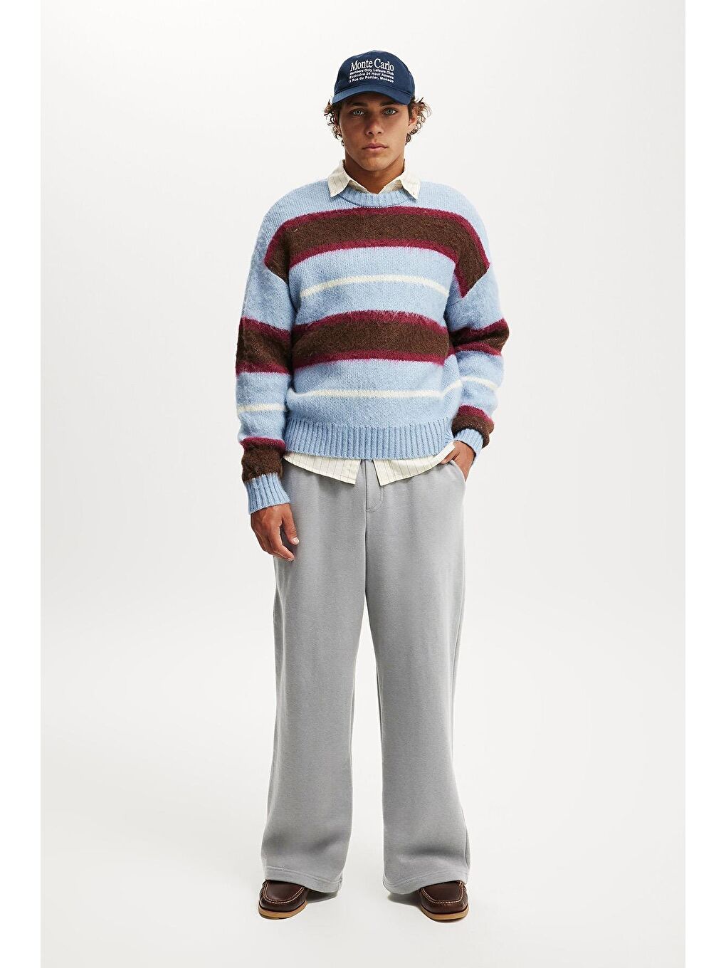 Boyalı Gri Rahat Kesim Erkek Eşofman Altı E6578-2