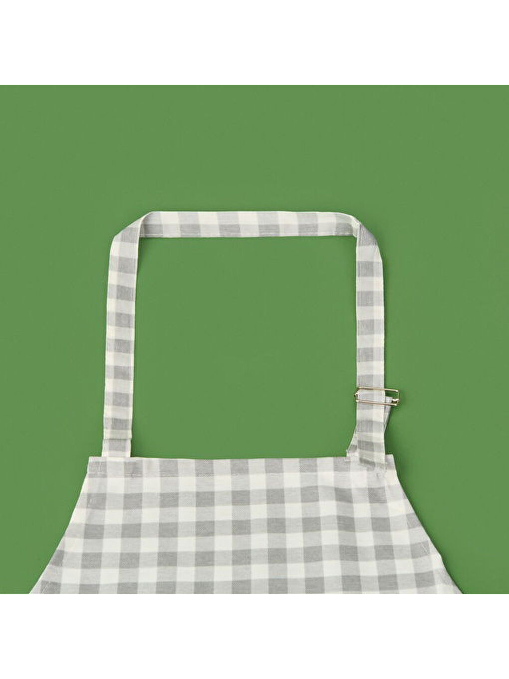Soft Pötikareli Mutfak Önlüğü - Gri / Ekru - 63x72 cm-1