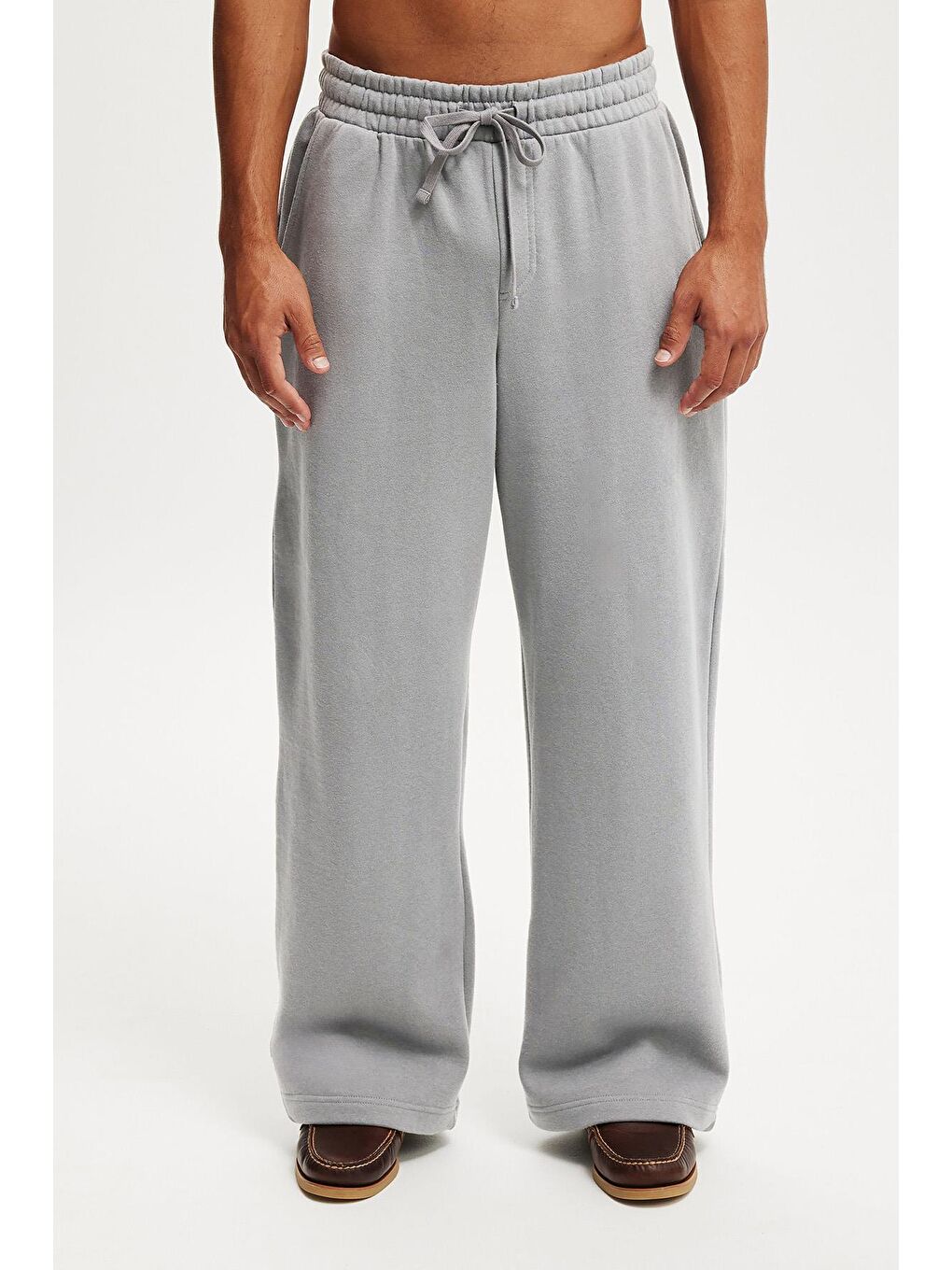 Boyalı Gri Rahat Kesim Erkek Eşofman Altı E6578-3