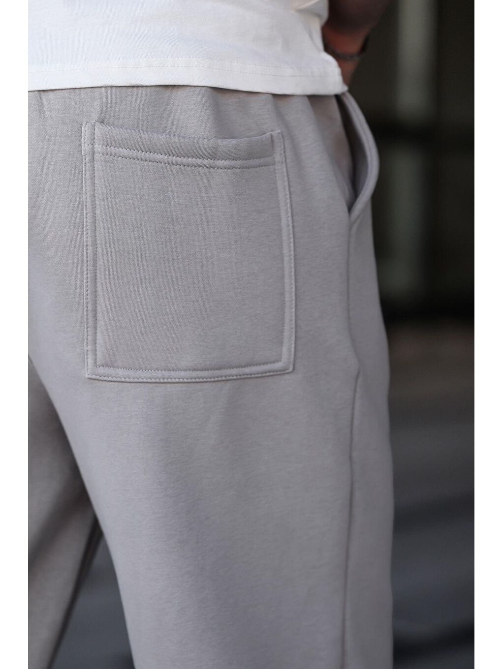 Boyalı Gri Rahat Kesim Erkek Eşofman Altı E6578-4