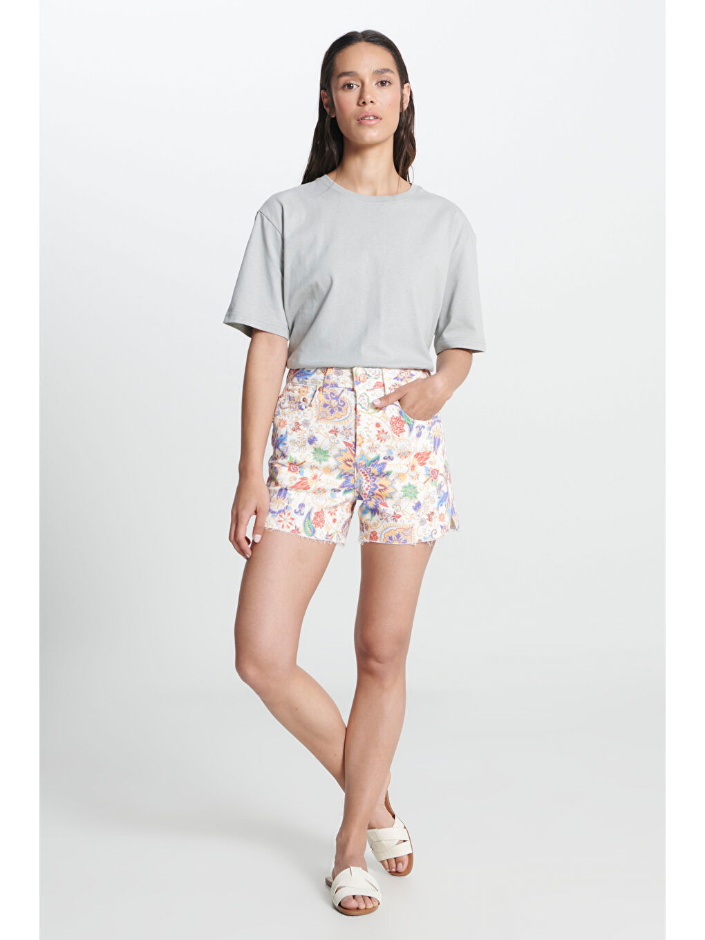 Karışık Regular Fit Normal Kesim Normal Bel Açık Mavi Esnek Jean Jean Şort