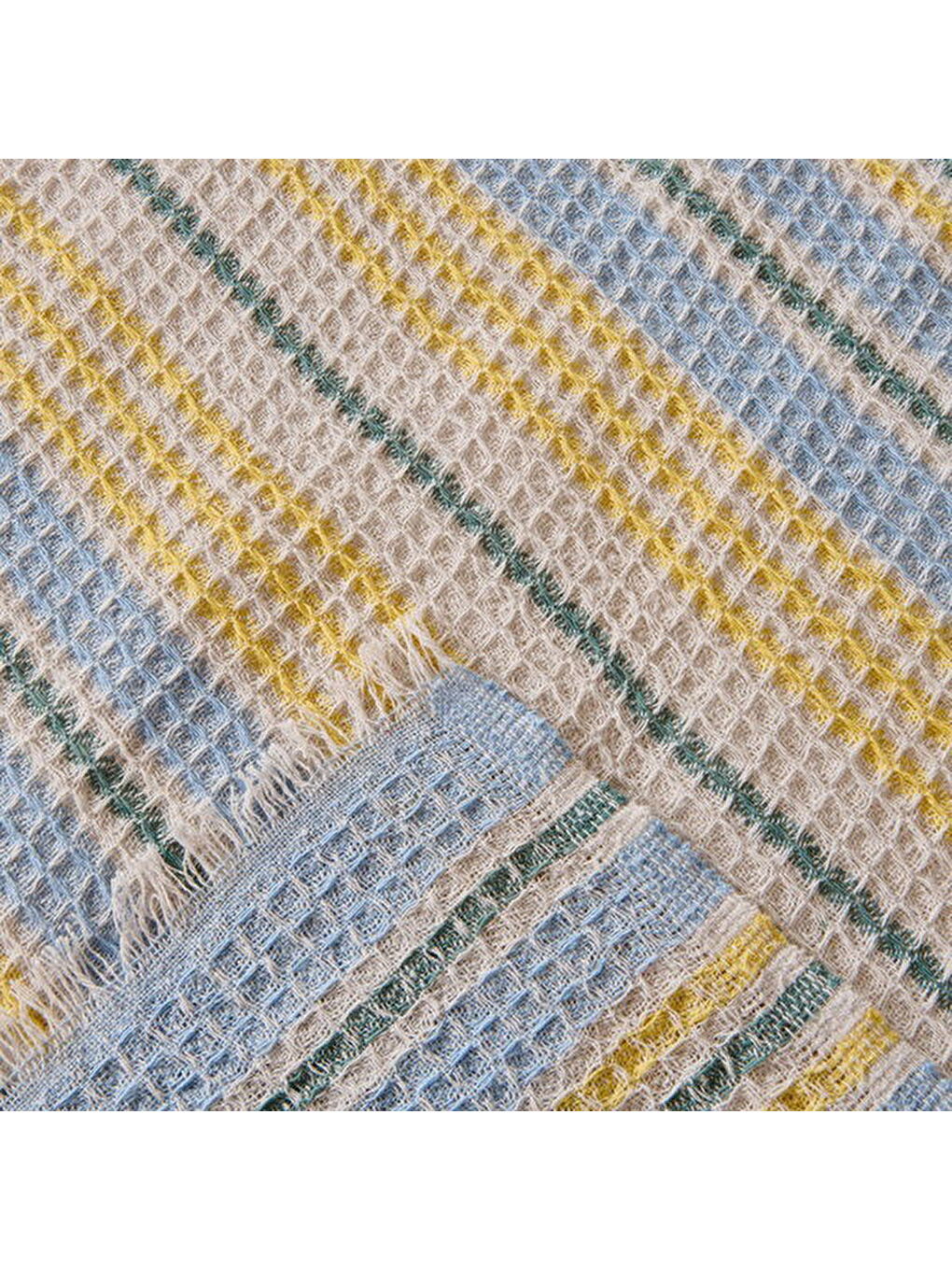 Soft Radiant Çift Kişilik Pike - Ekru / Mavi - 200x230 cm-1