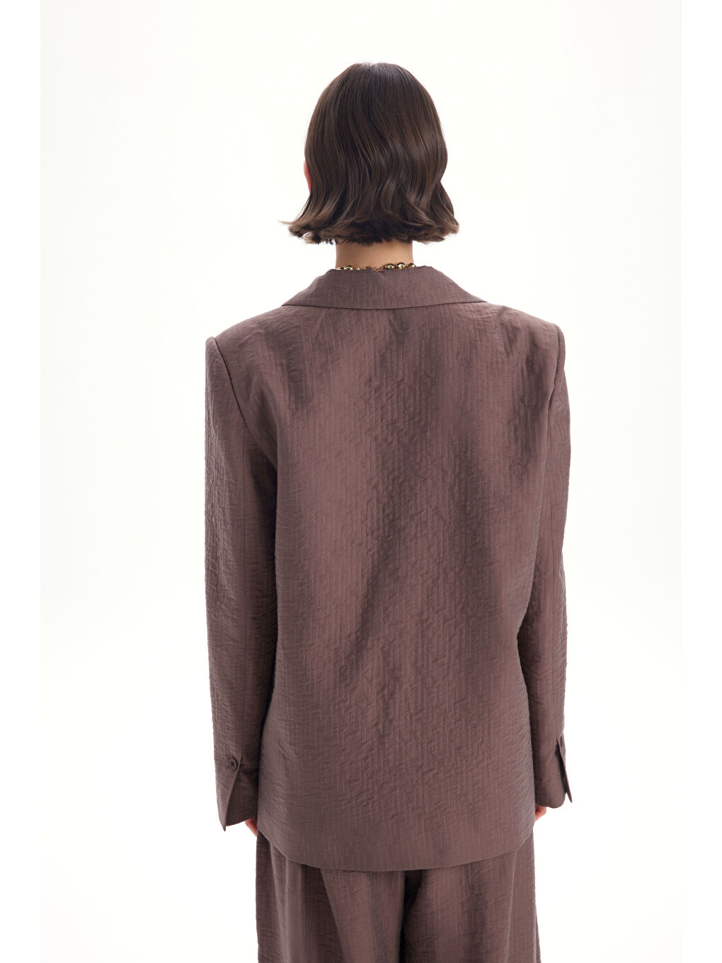 Kahverengi Arisa Kemer Detay Kahve Blazer Ceket-4