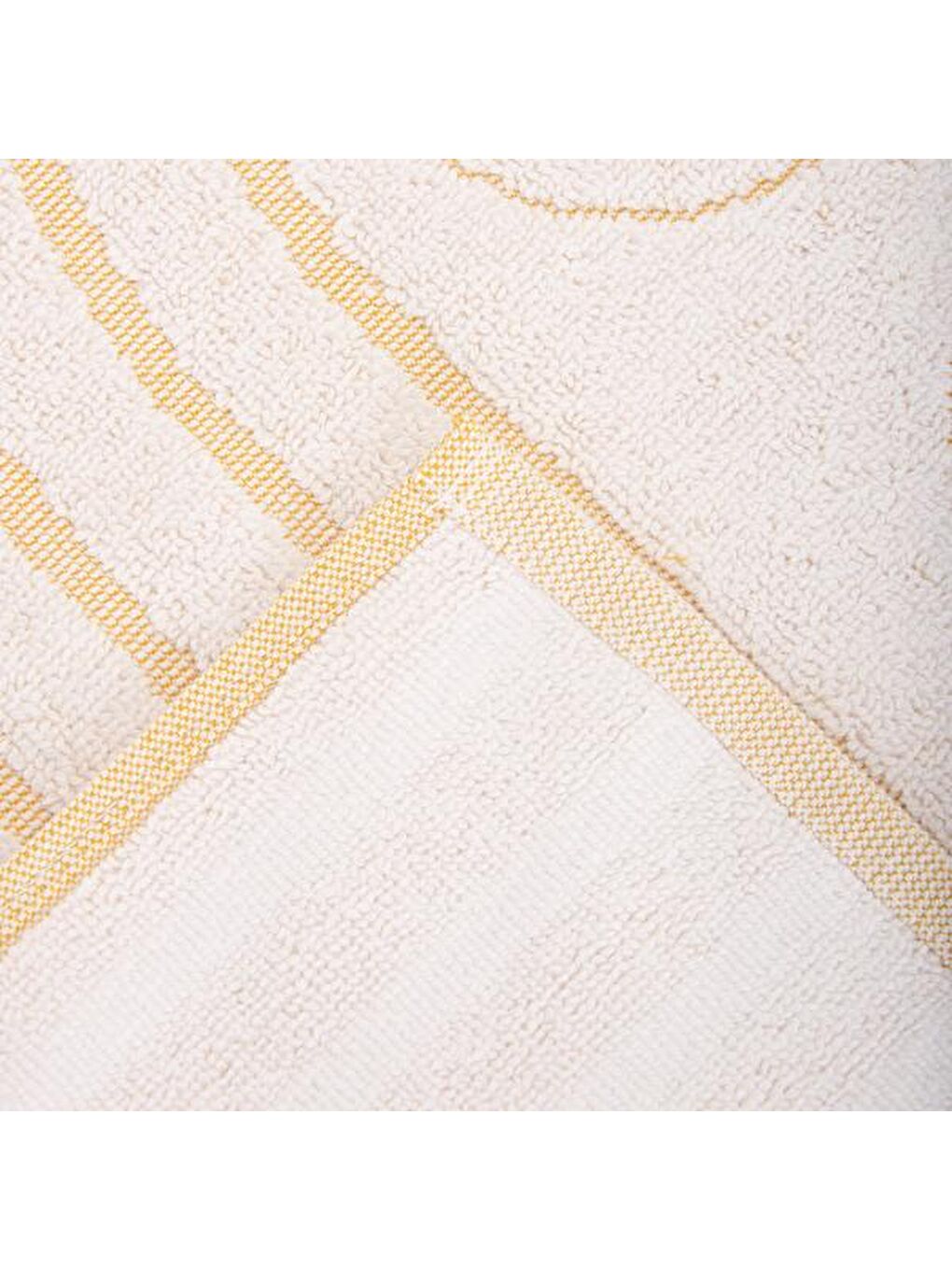 Beyaz Soft Bohem Ayak Havlusu - Bej / Hardal - 50x70 cm-1