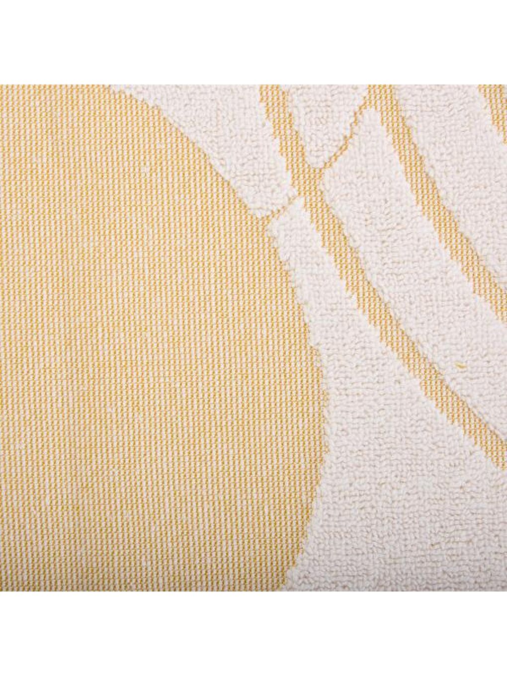 Beyaz Soft Bohem Ayak Havlusu - Bej / Hardal - 50x70 cm-4