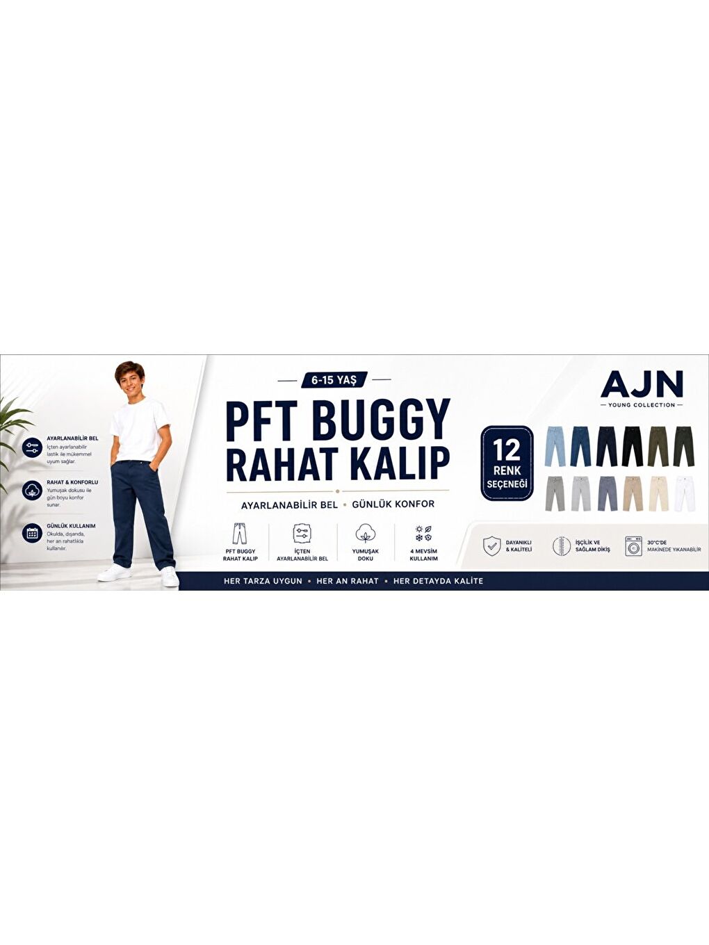 Kahverengi kids beli ayarlanabilir lastikli keten pantolon-1
