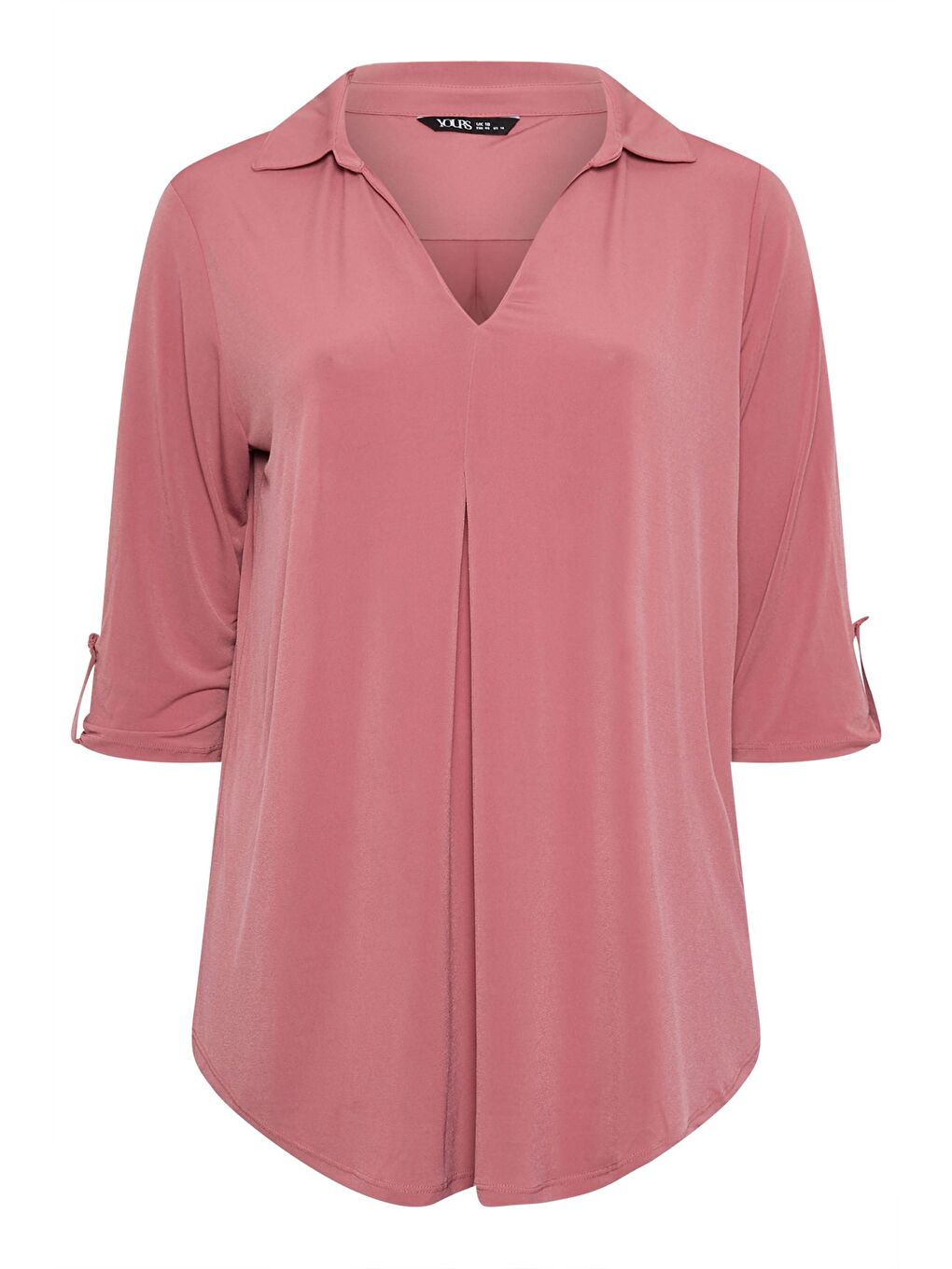 Pembe Büyük Beden V Yaka Uzun Kollu Bluz 303627-5