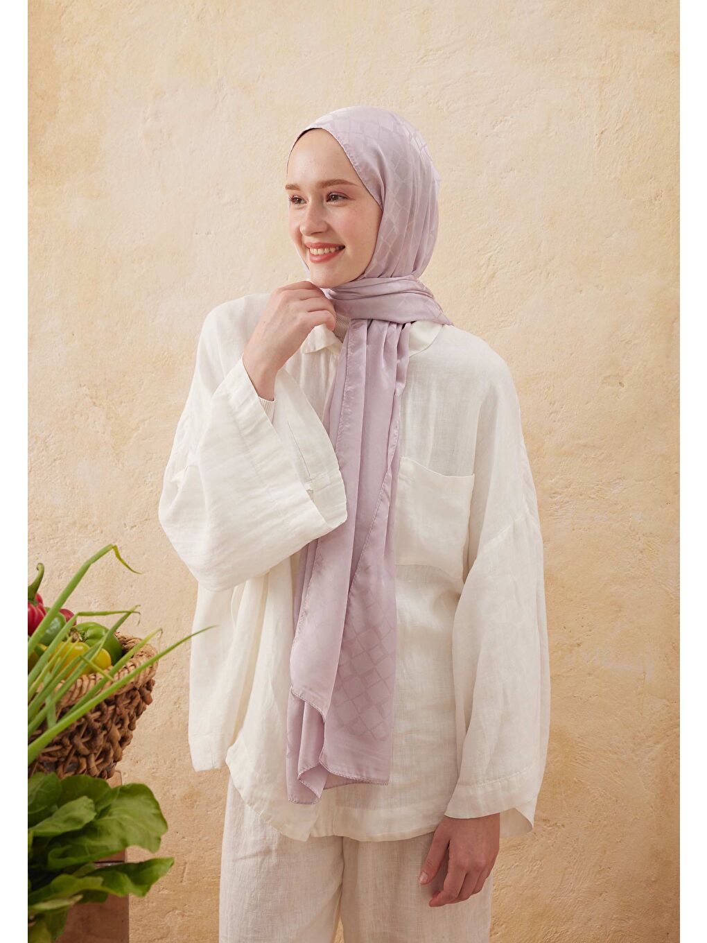 Dıamond Jakarlı Şal Lila-2