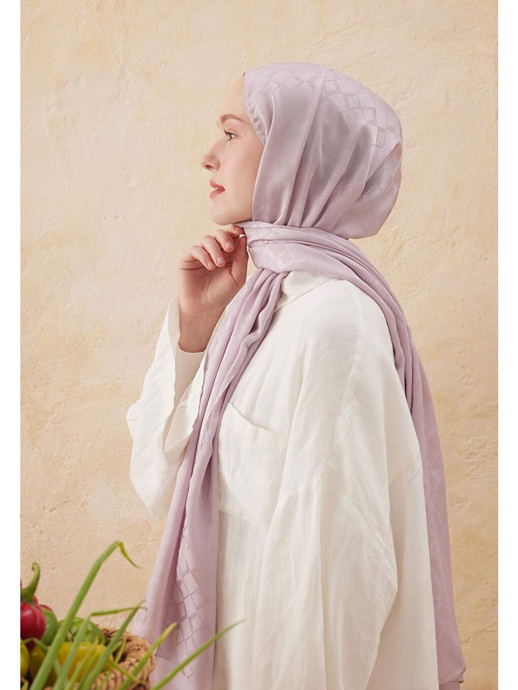 Dıamond Jakarlı Şal Lila-3