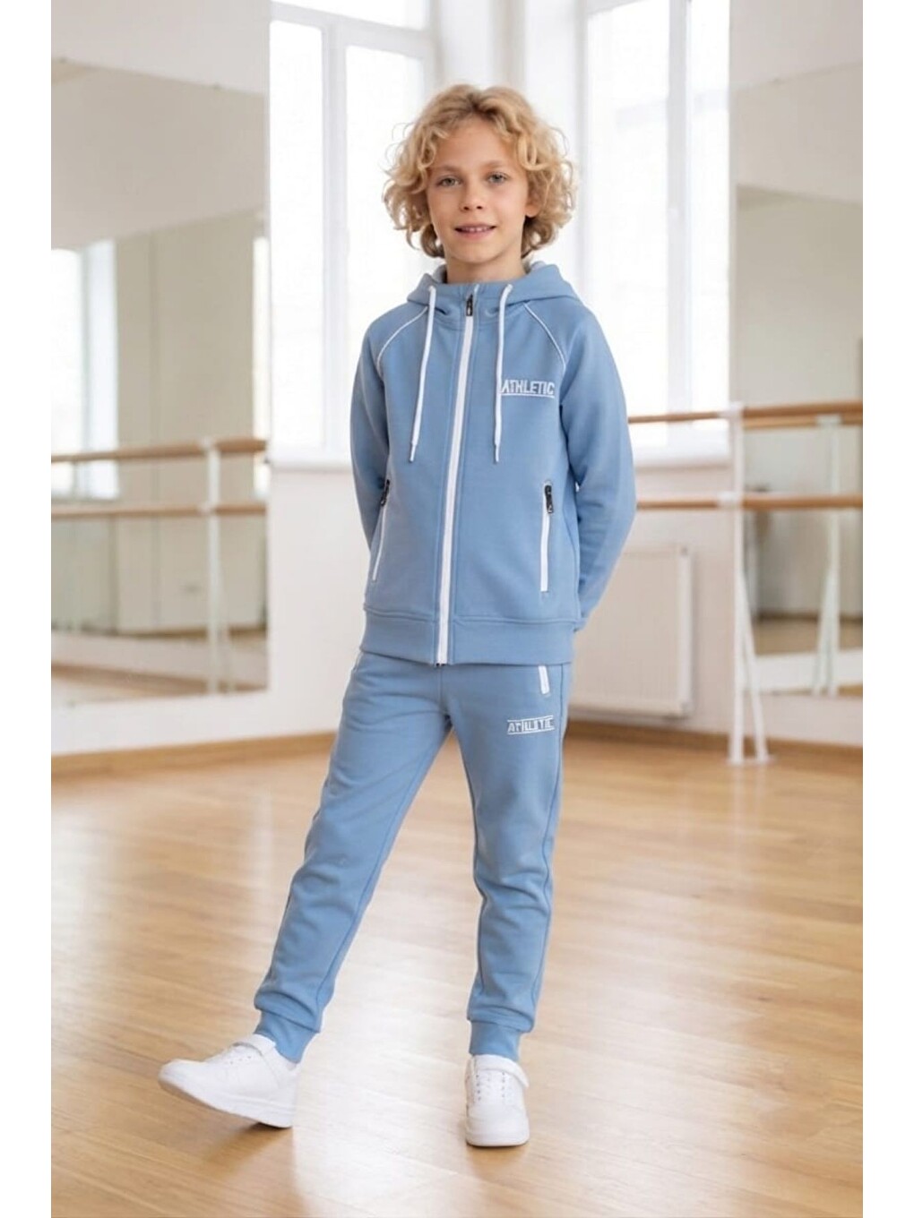 İndigo Erkek Çocuk Scuba Atheletic Reglan Kol Kapüşonlu Dalgıç Kumaş Eşofman Takımı Esf7028-6