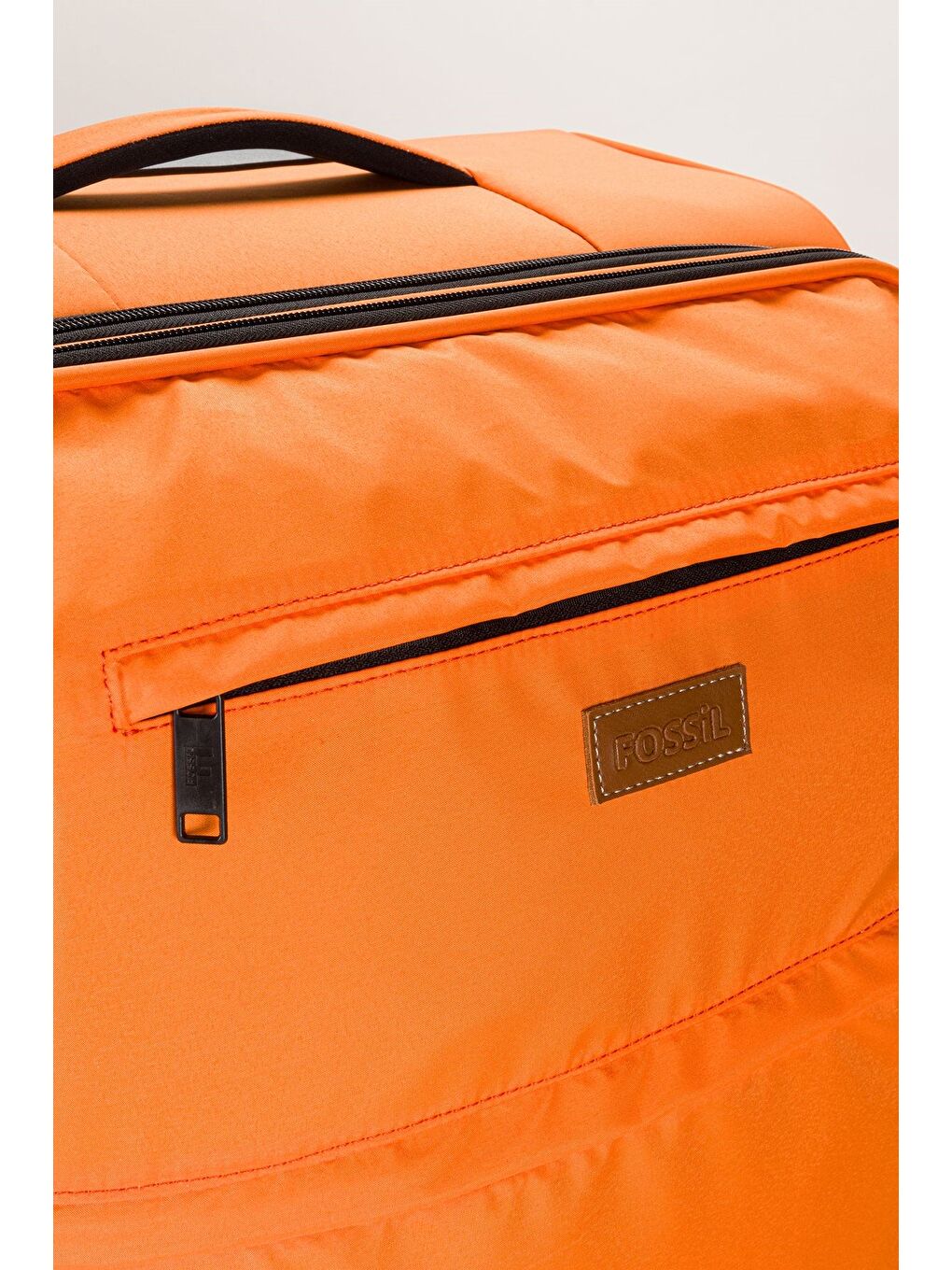 Turuncu Unisex  Ekstra Hafif Siyah Kumaş Büyük Boy Valiz-4