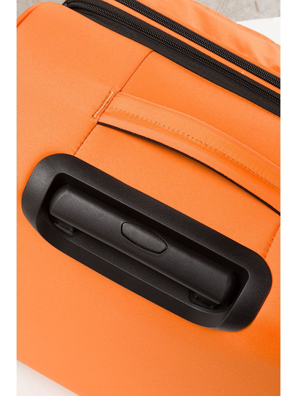 Turuncu Unisex  Ekstra Hafif Siyah Kumaş Büyük Boy Valiz-5