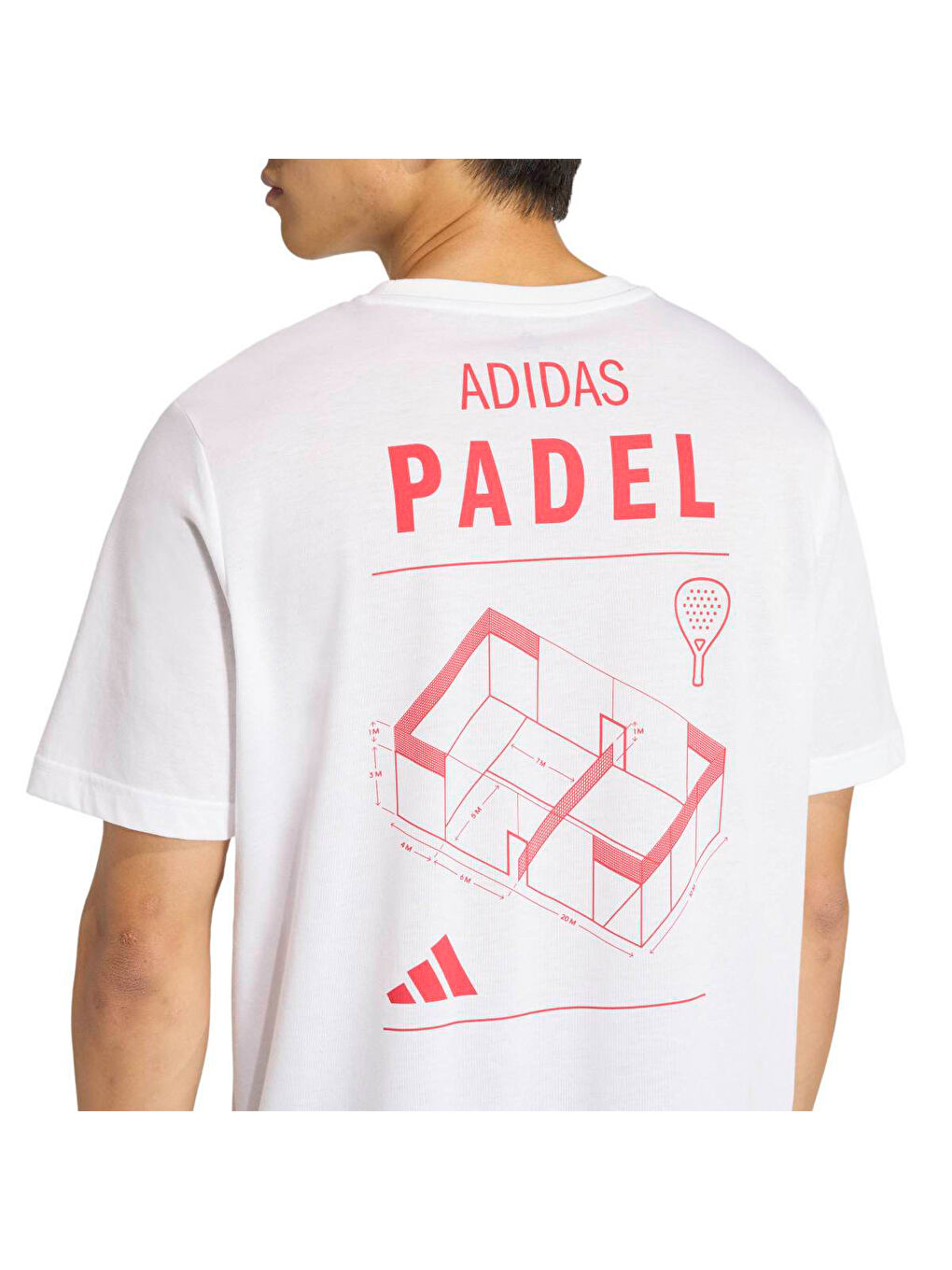 Padel Erkek Beyaz Yuvarlak Yaka Tişört-1