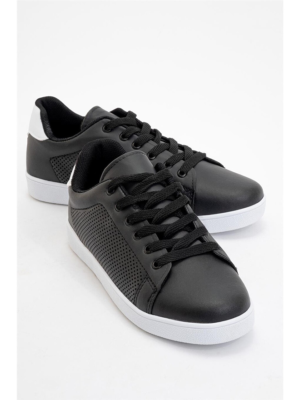 Siyah Kadın Spor Sneaker Ayakkabı Sİyah - Beyaz-1