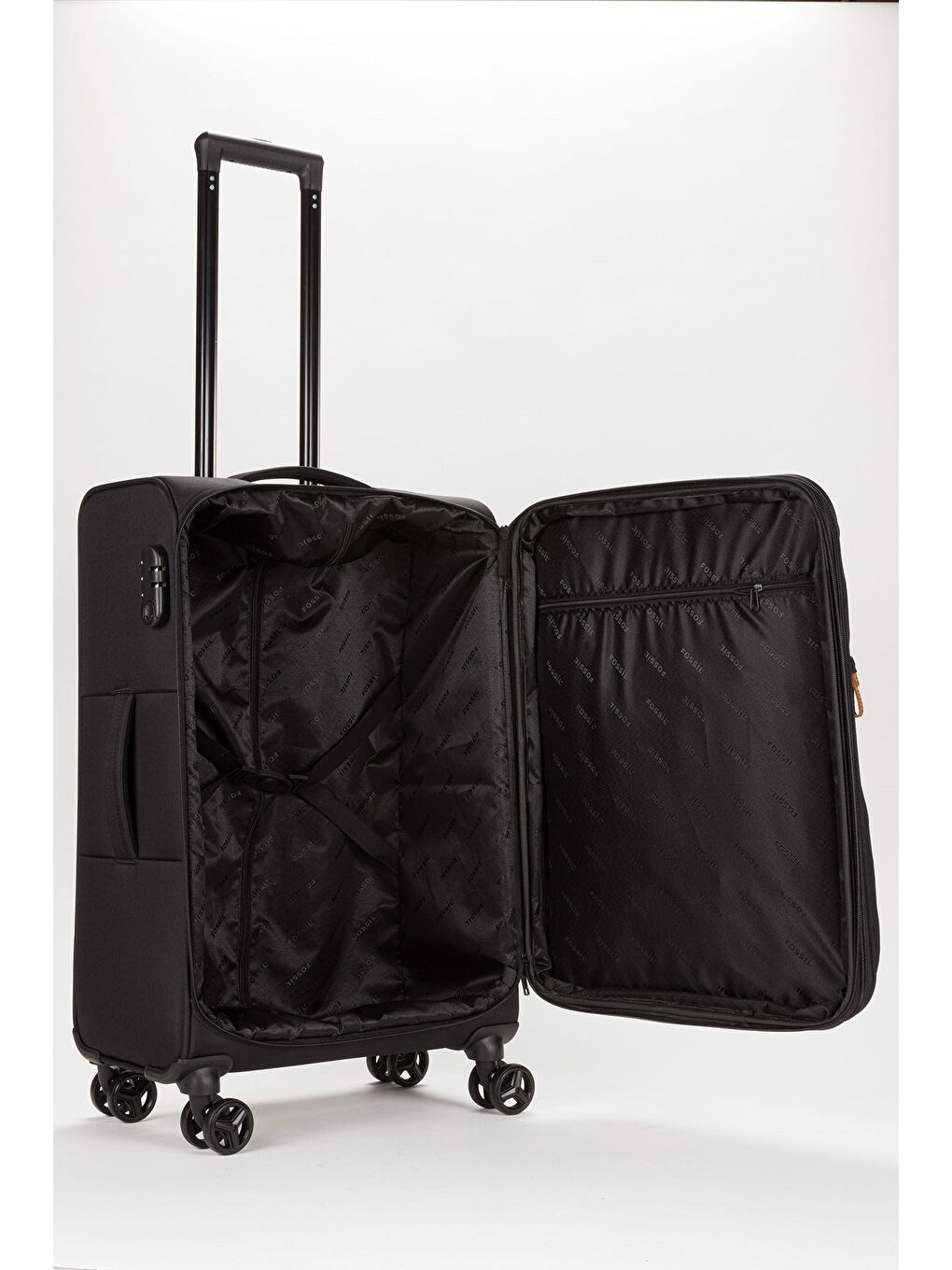 Unisex  Ekstra Hafif Siyah Kumaş Büyük Boy Valiz-2