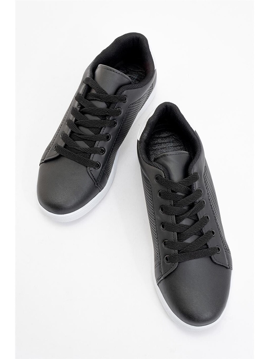 Siyah Kadın Spor Sneaker Ayakkabı Sİyah - Beyaz-4