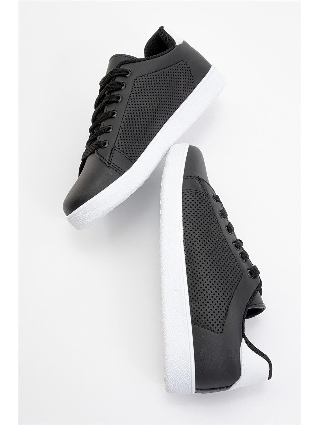Siyah Kadın Spor Sneaker Ayakkabı Sİyah - Beyaz-5