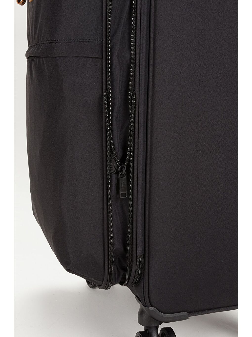Unisex  Ekstra Hafif Siyah Kumaş Büyük Boy Valiz-6
