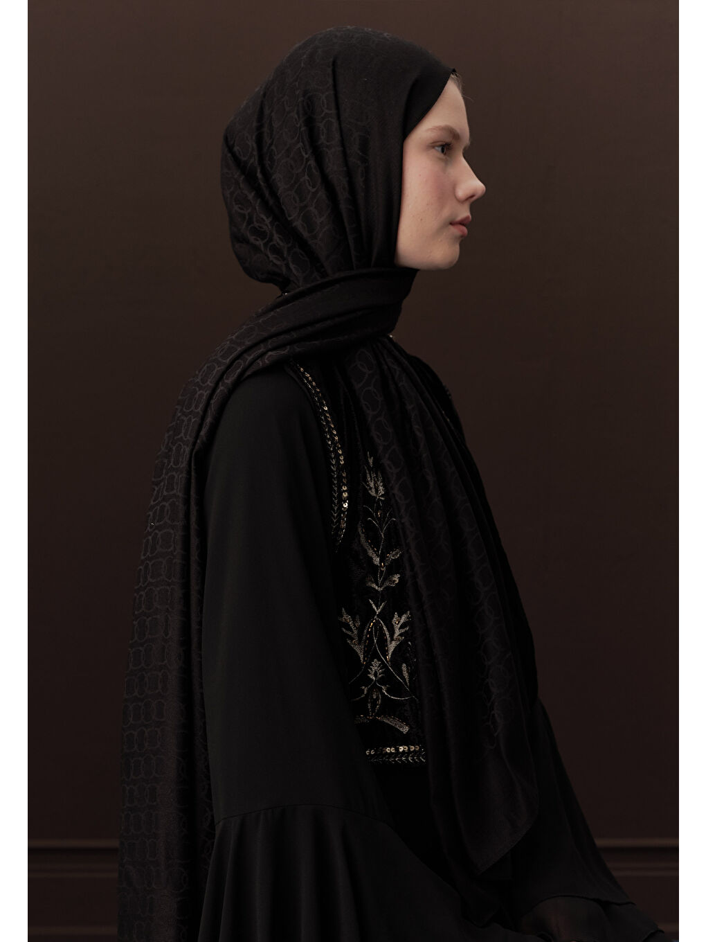 Premıum Yünlü Düz Şal Siyah-1