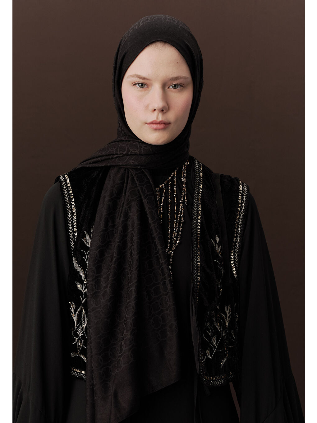 Premıum Yünlü Düz Şal Siyah-2