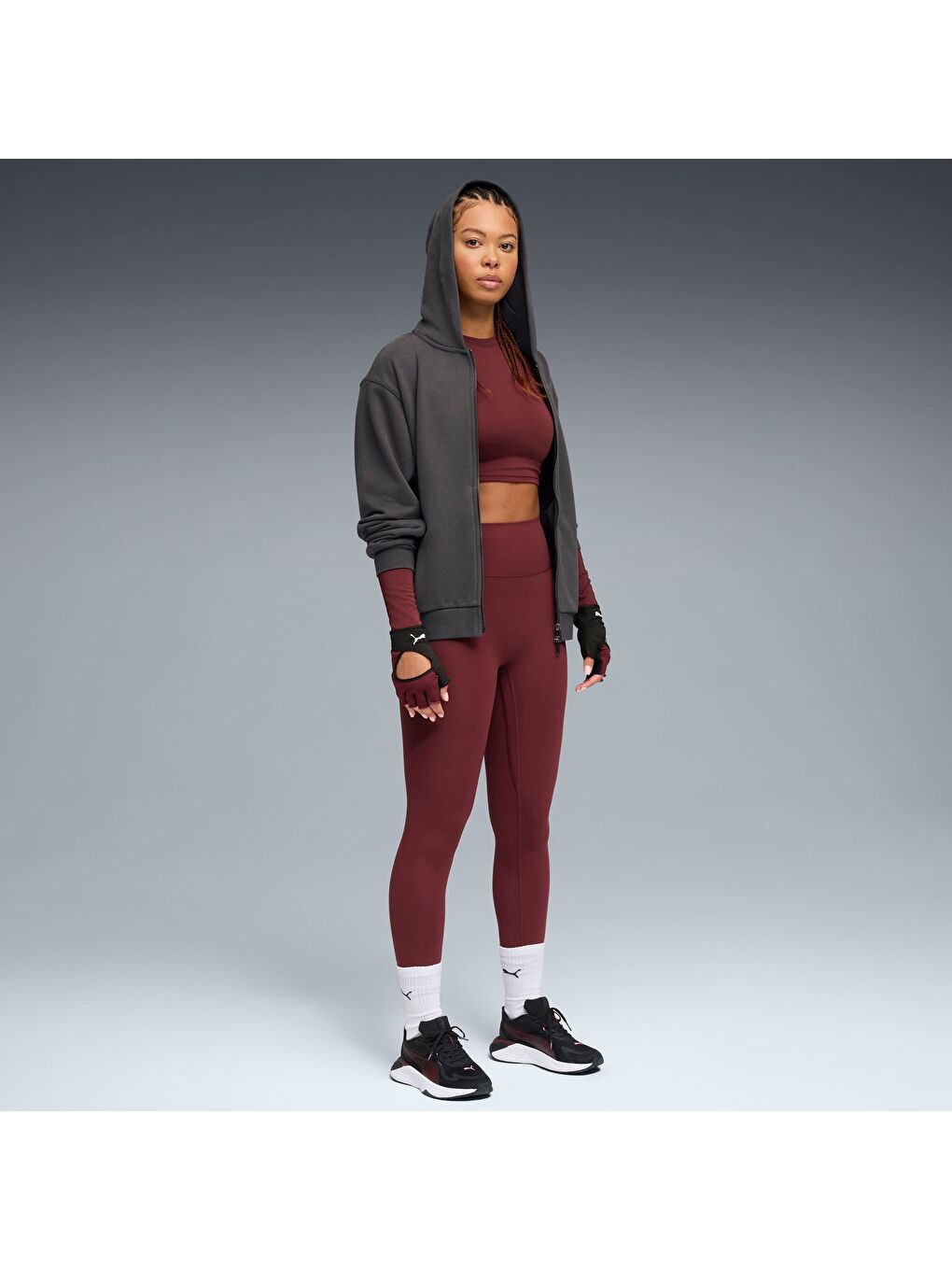 Bordo SHAPELUXE Kadın Yüksek Bel Antrenman Taytı-1