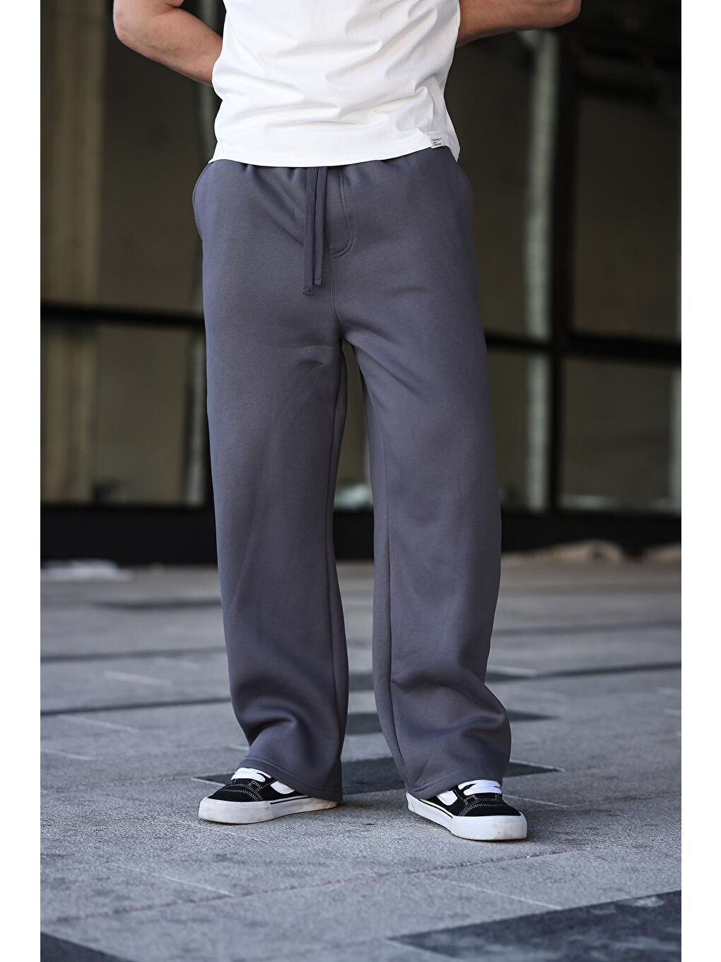 Gri Füme Rahat Kesim Erkek Eşofman Altı E6578-6