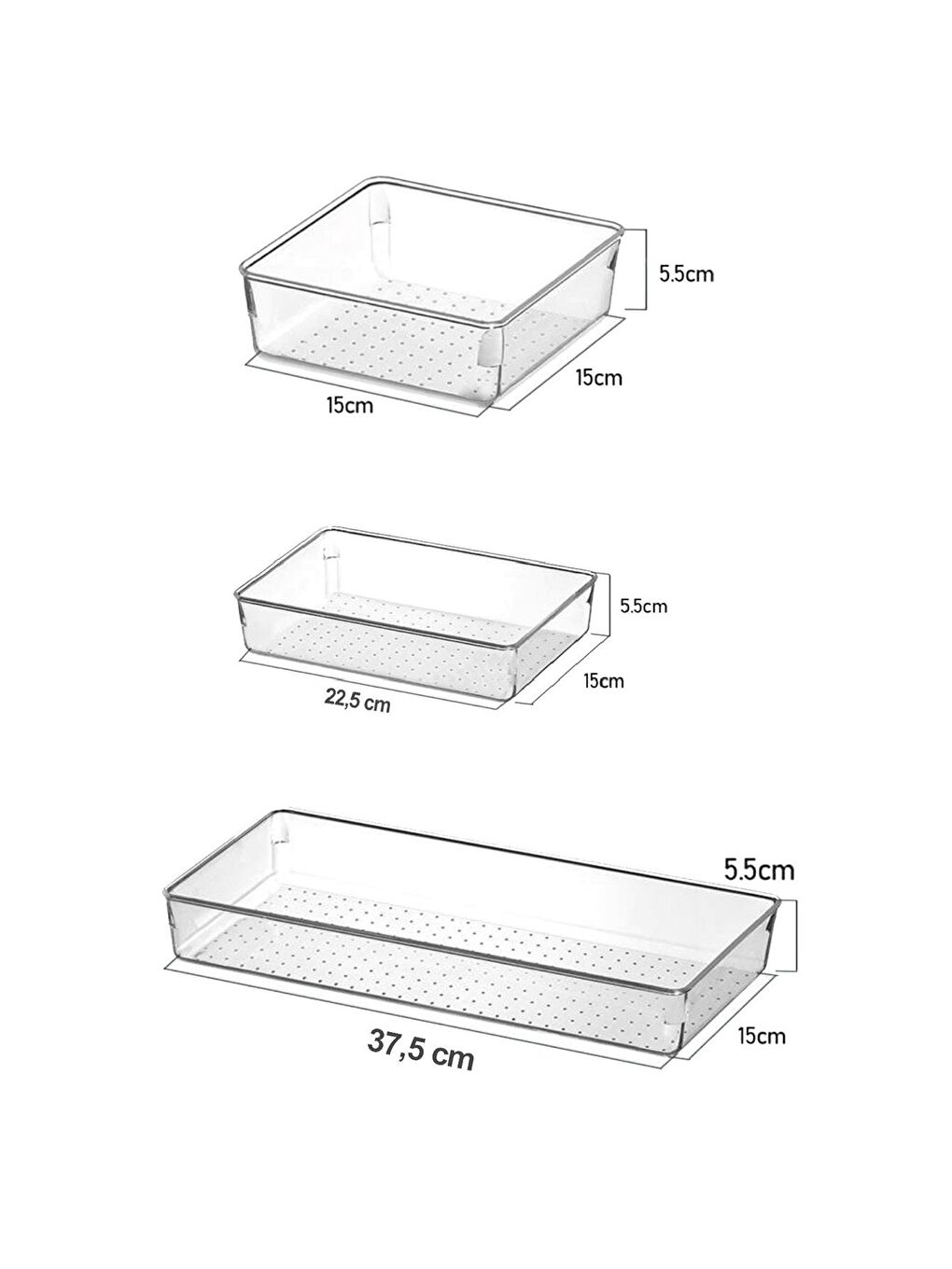 3'lü Modüler Makyaj Takı Organizer Çekmece İçi Düzenleyici Masaüstü Organizer-3
