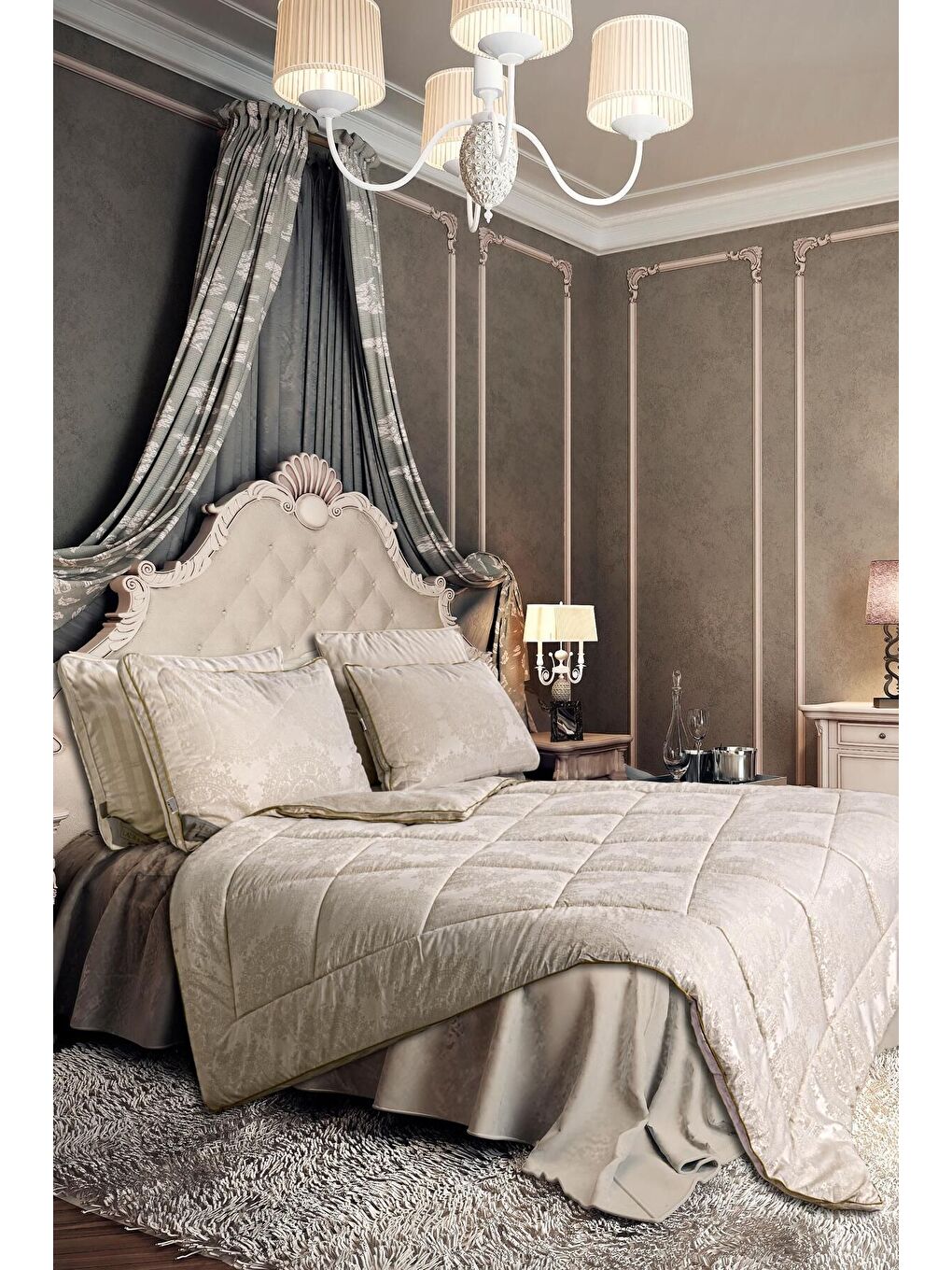 Bej Nottingham İpek Yorgan King Size-2