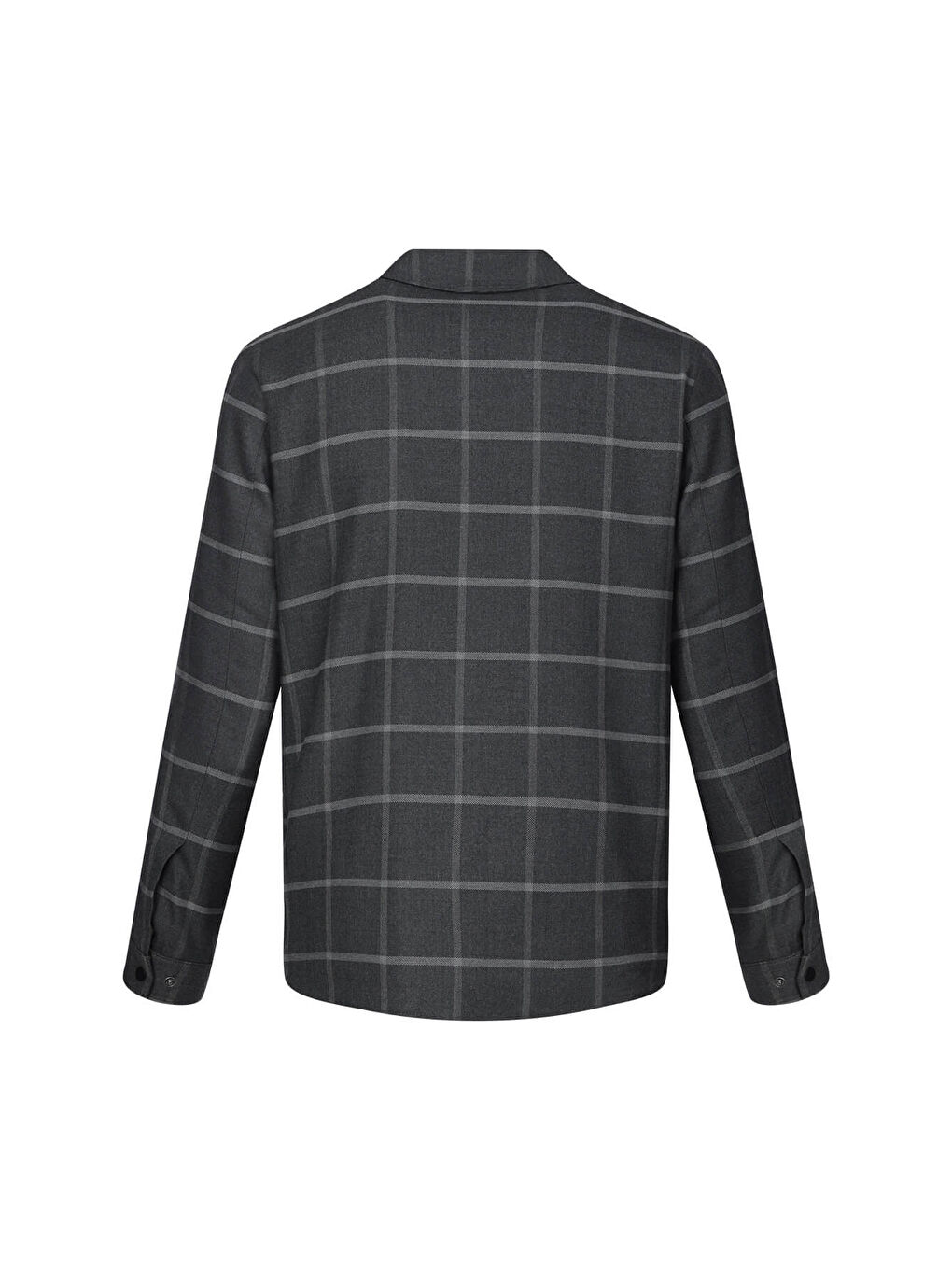 Gri Regular Fit Bebe Yaka Kareli Elyaflı Mont-2