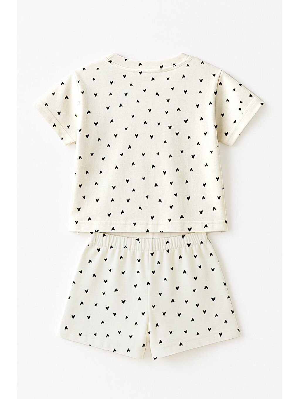 Bej Kız Çocuk %100 Pamuklu Metrajlı Şortlu Takım (3-4 Yaş 8-9 Yaş)-2